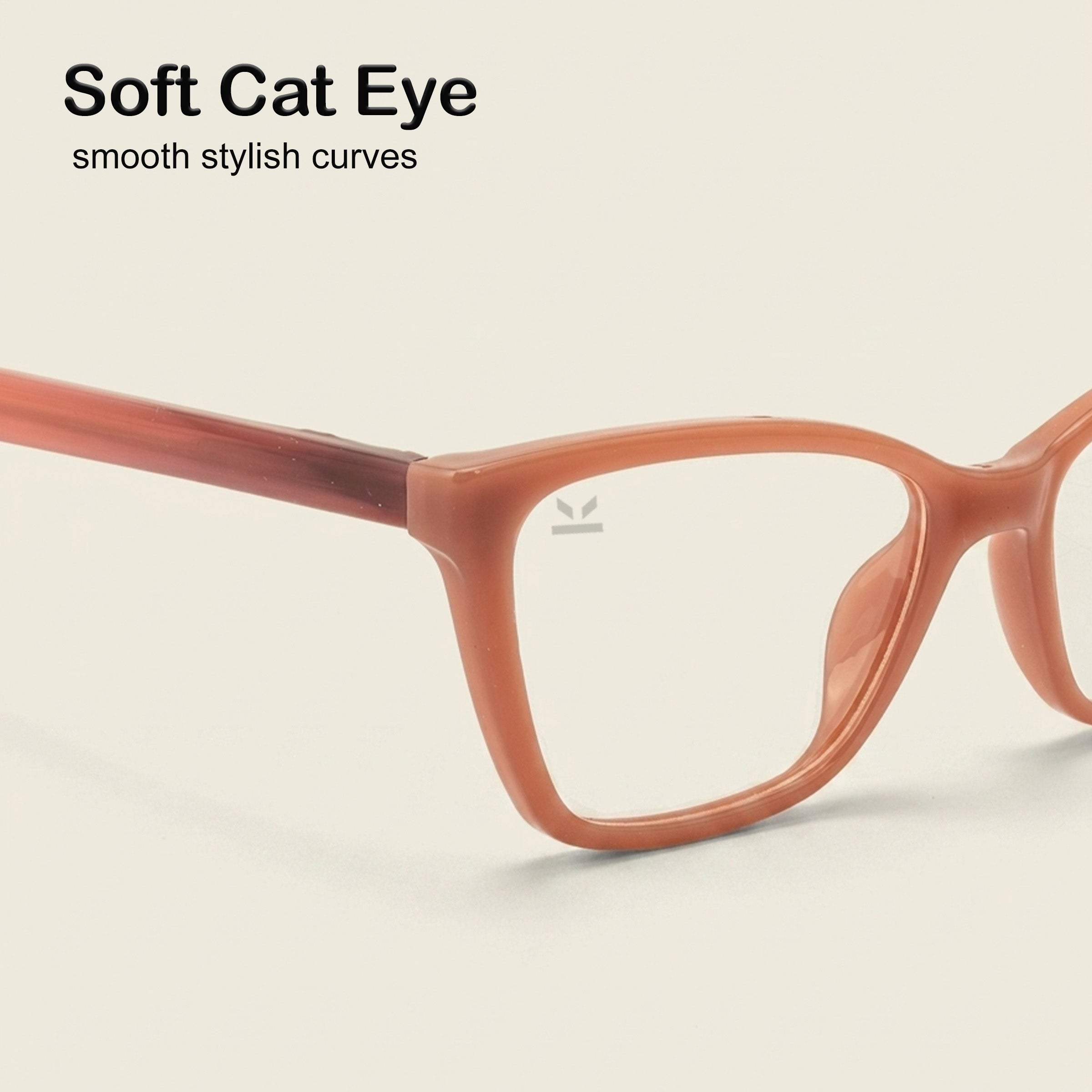 PERKEY Full Rim Soft Cat Eye Pink Spectacle Frame For Women - OPTL0021-C3