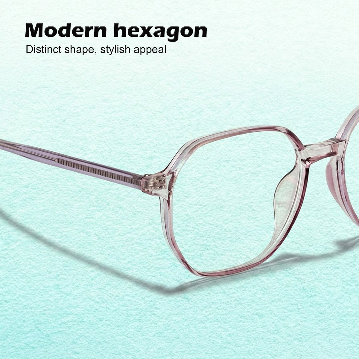 Royal Son Hexagon Blue Light Blocking Stylish White Spectacles For Men Women - SF0025-C6