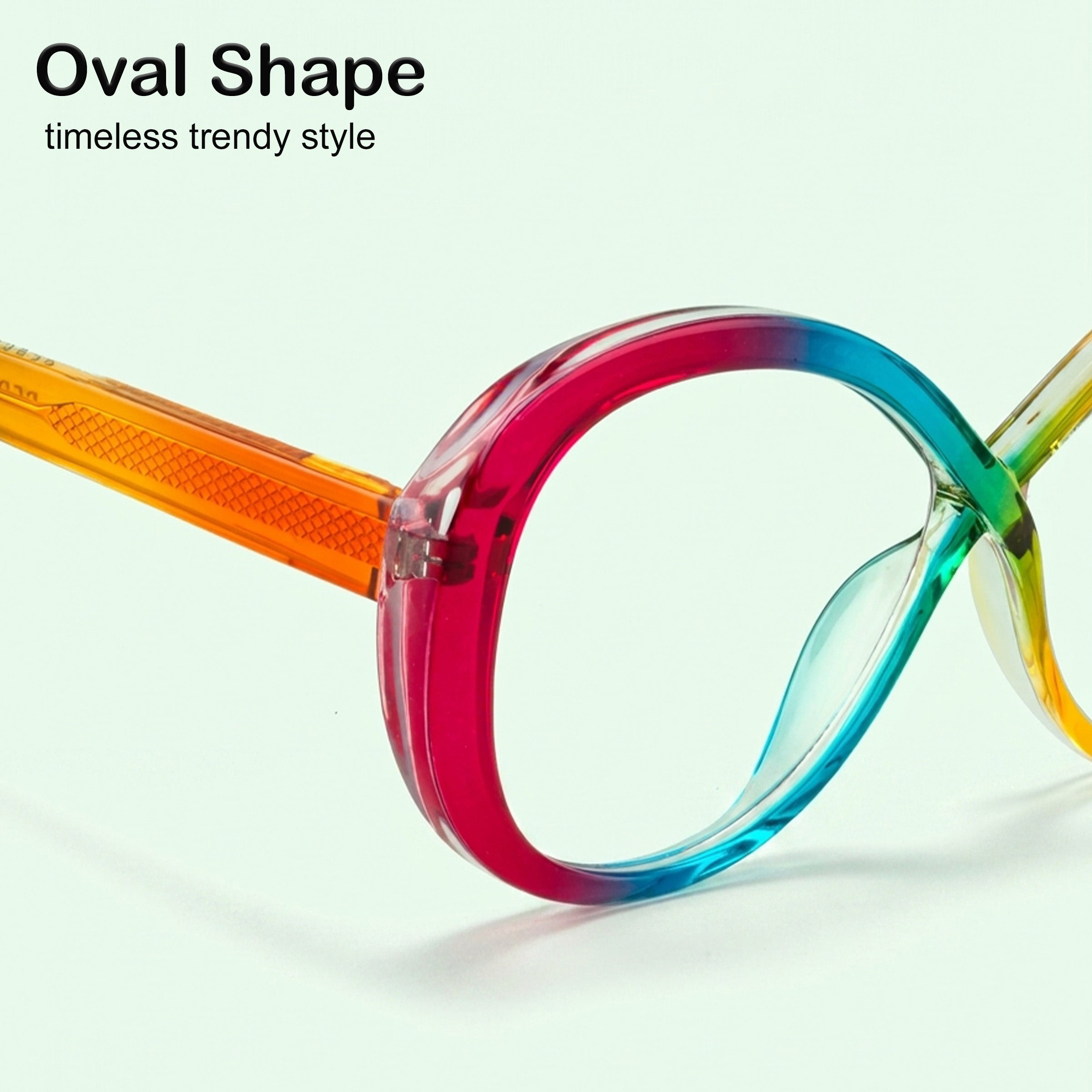 PERKEY Full Rim Oval-Oversized Computer Glasses For Eye Protection Spectacles Frames Men Women - OPTL0013-C4