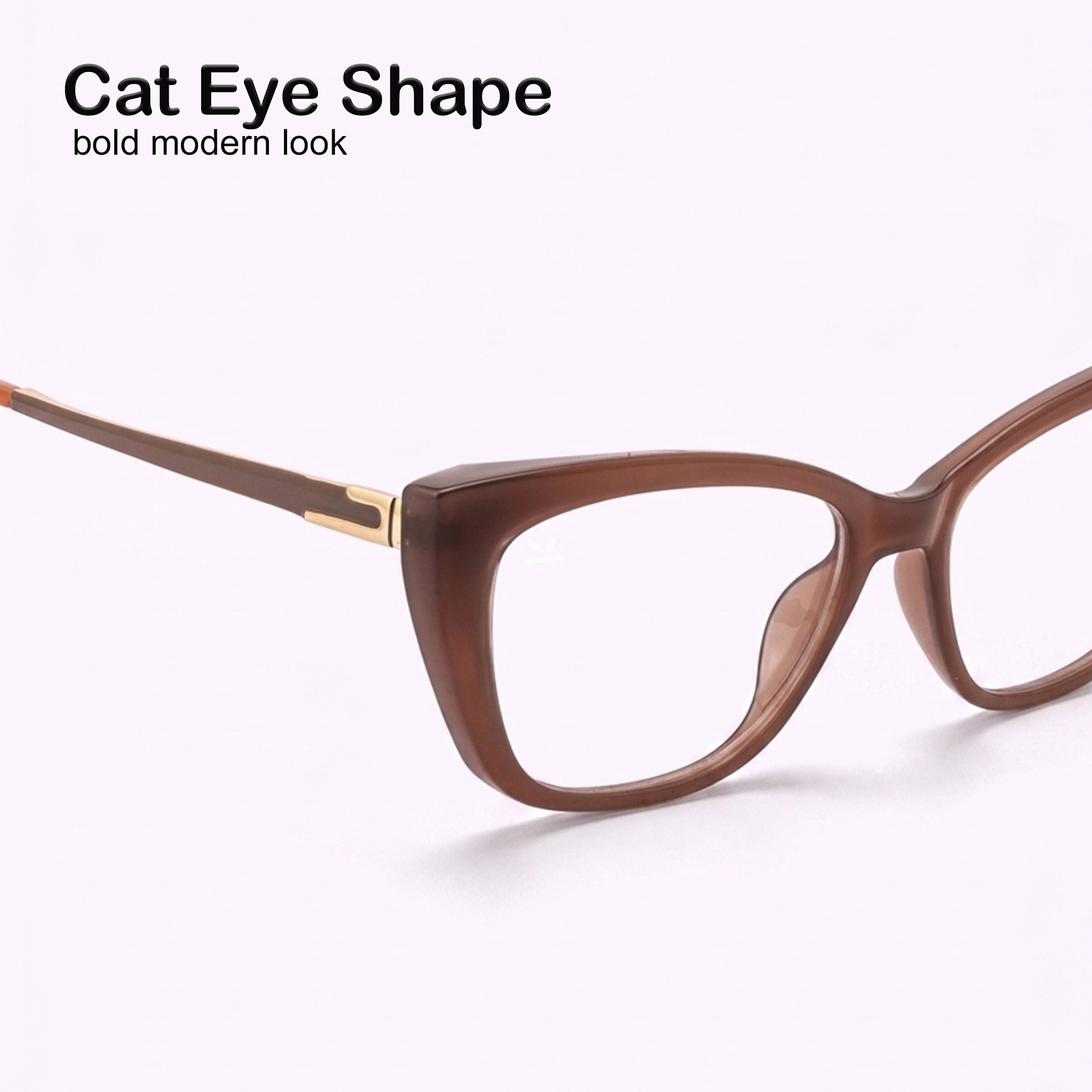 PERKEY Full Rim Soft Cat Eye Glossy Purple Eyeglass Frame For Women - OPTL0024-C3