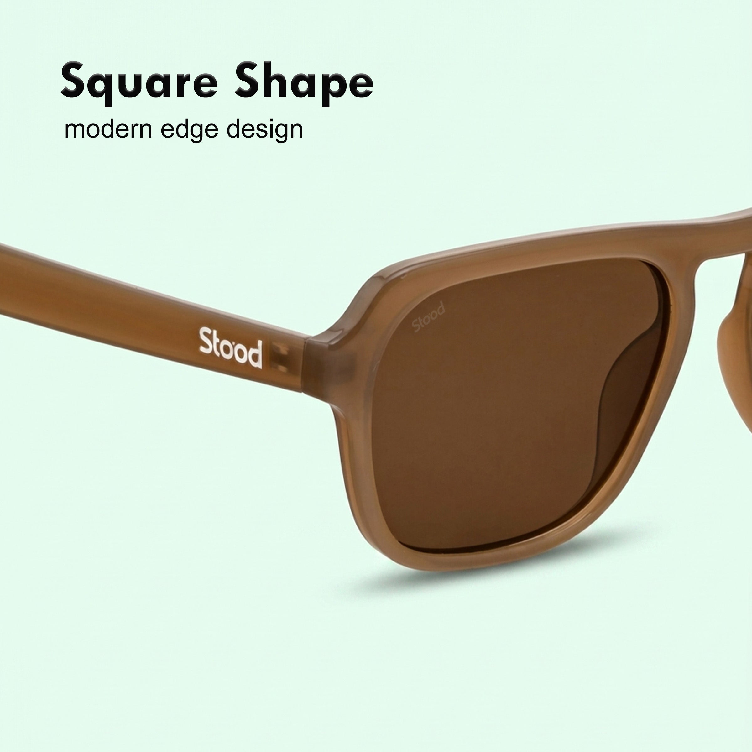 Stood Retro Square Brown UV Protection Goggles For Men & Women Sunglasses – SG-STD0024-C3
