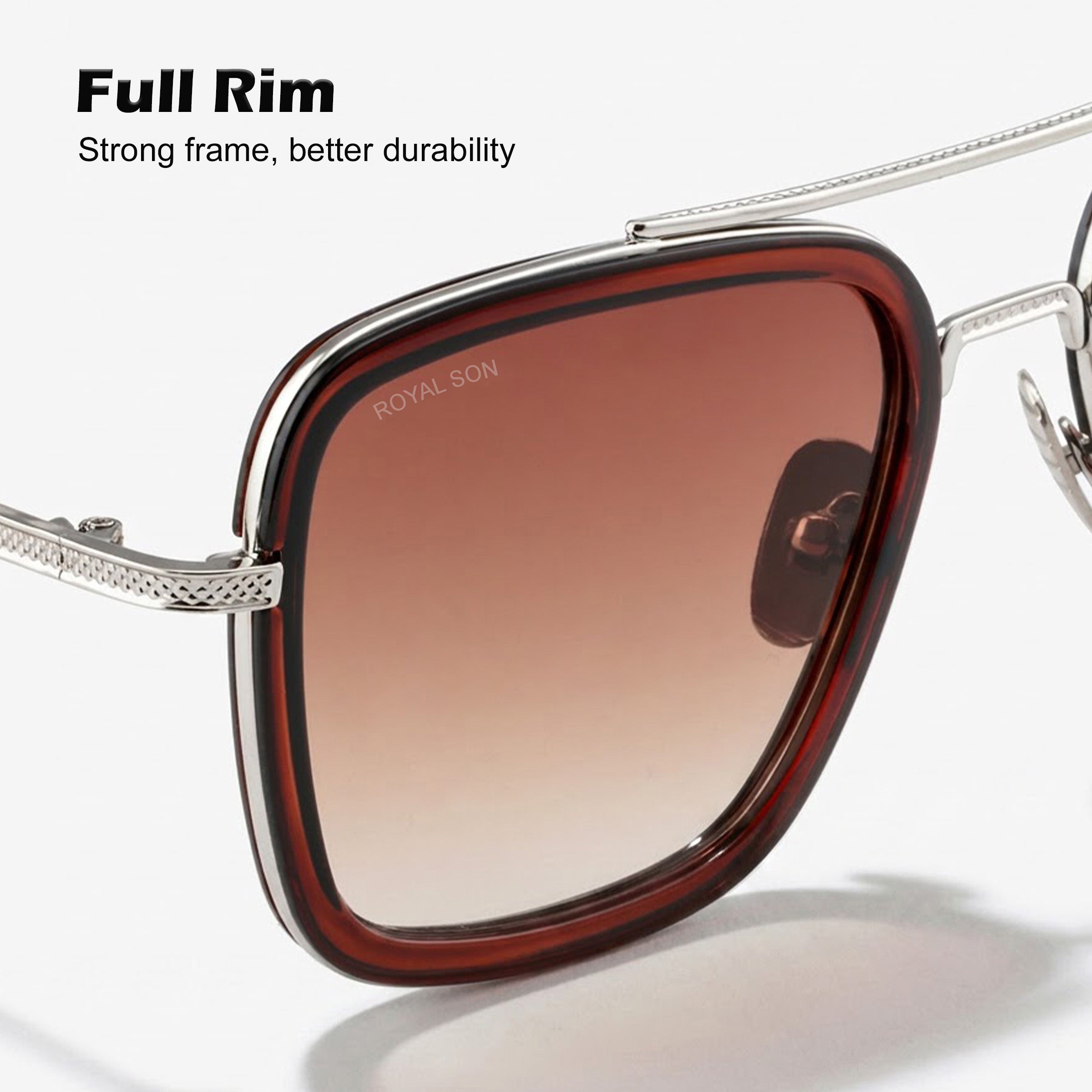 Royal Son Square UV Protected Men Women Sunglasses - CHI0073