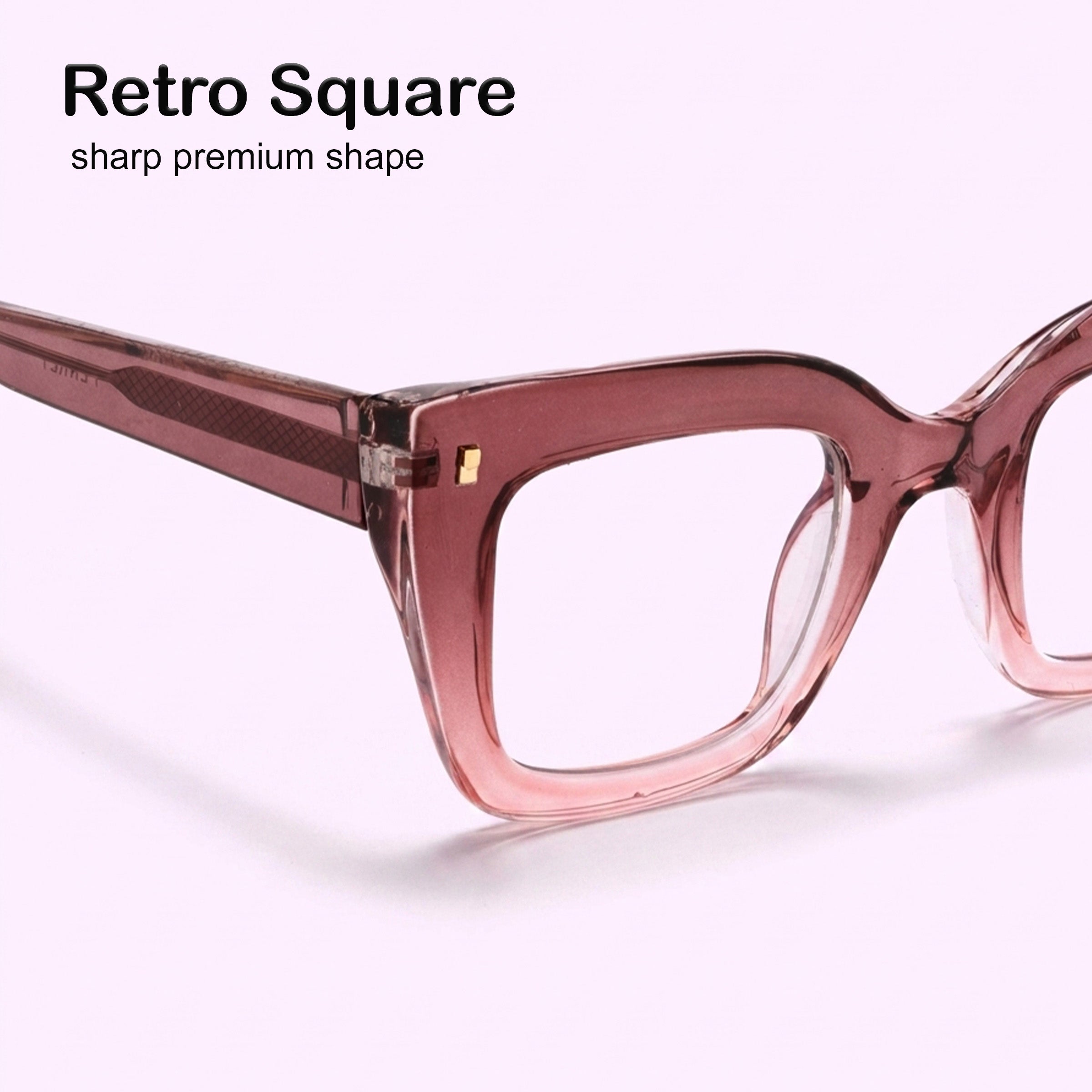 PERKEY Full Rim Retro Square Blue Light Cut & Antiglare Computer Eyeglasses For Women  - OPTL0016-C3