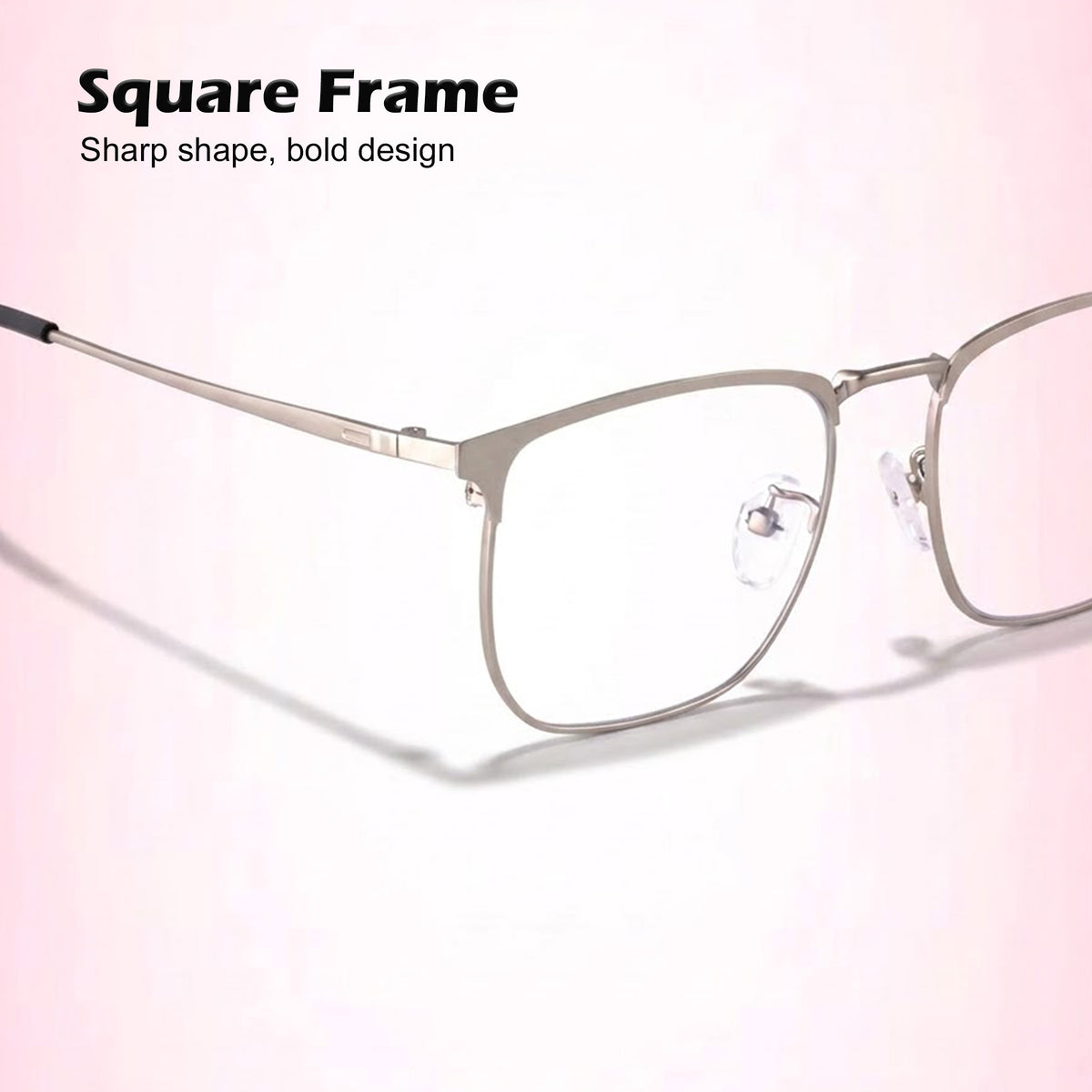 Royal Son Square Matte Silver Computer Glasses  Men Women - SF0086-C3