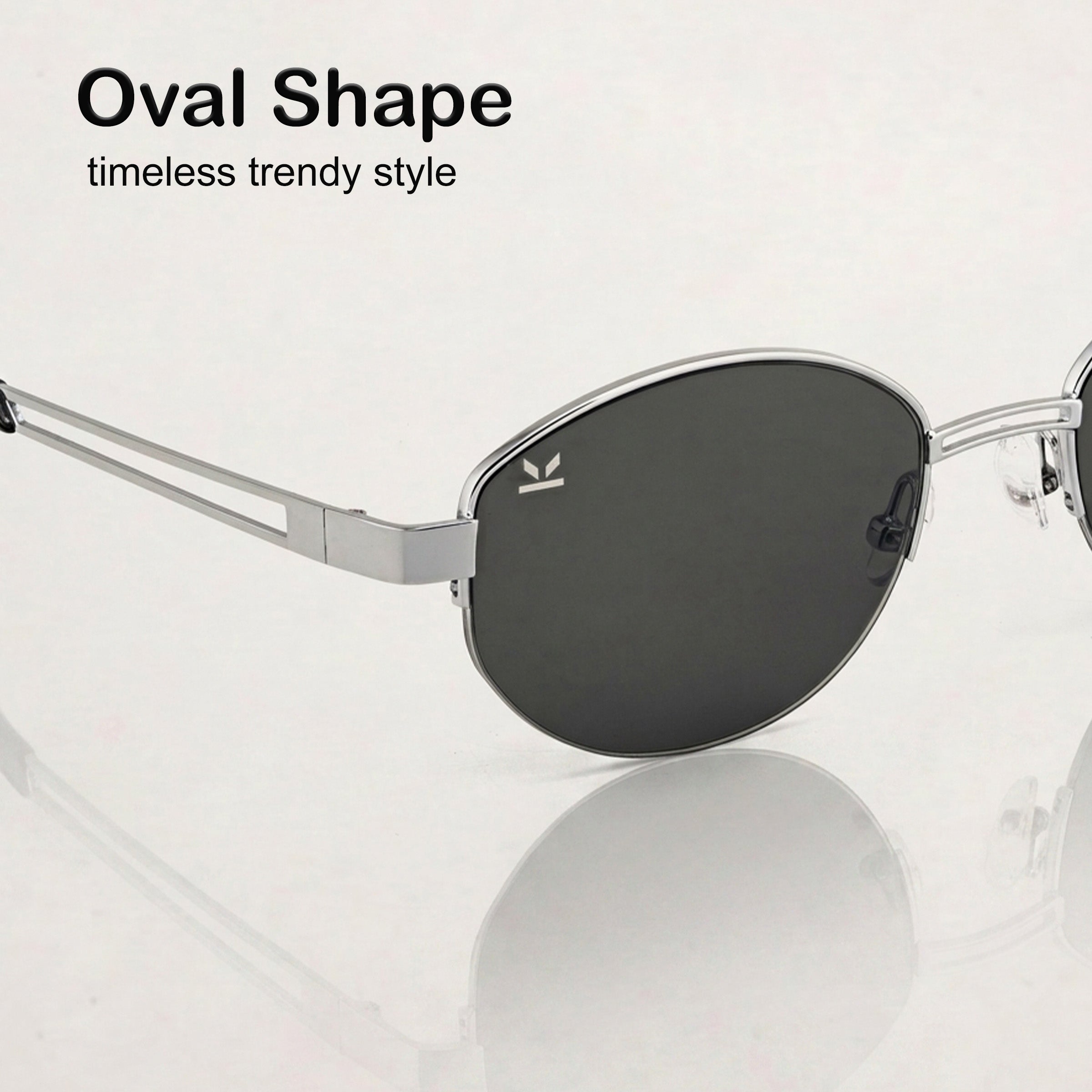 Perkey Oval UV Protection Sunglasses For Men & Women Stylish – PRKY0022-C1