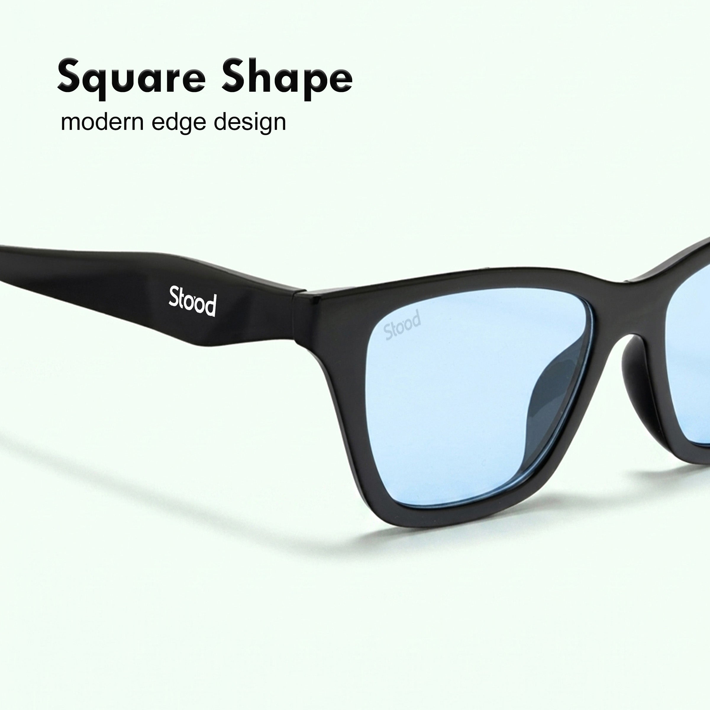 Stood Blue Square UV Protected Sunglasses For Men & Women - SG-STD0033-C3