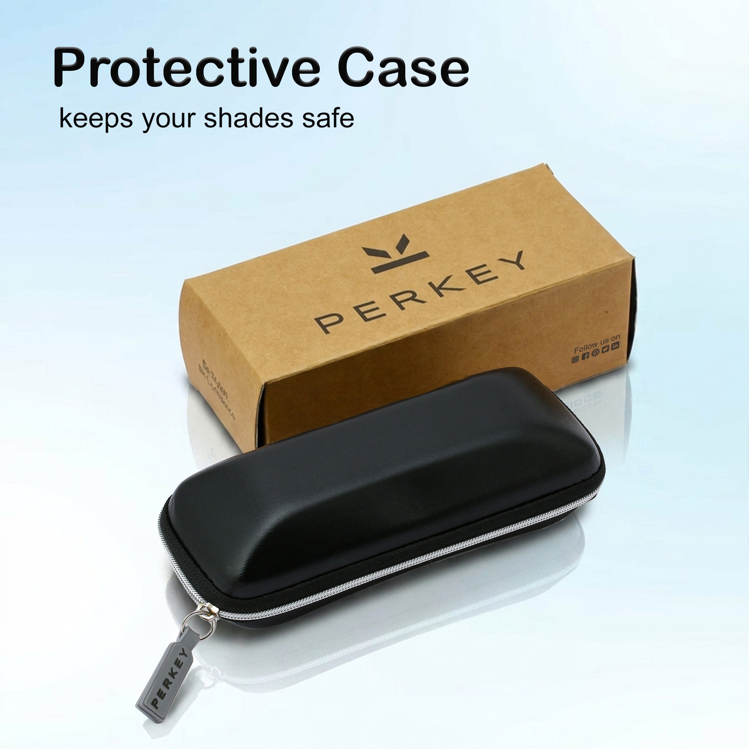 PERKEY Square-Oversized Black UV Protected Sunglasses Men Women - PRKY0013-C2