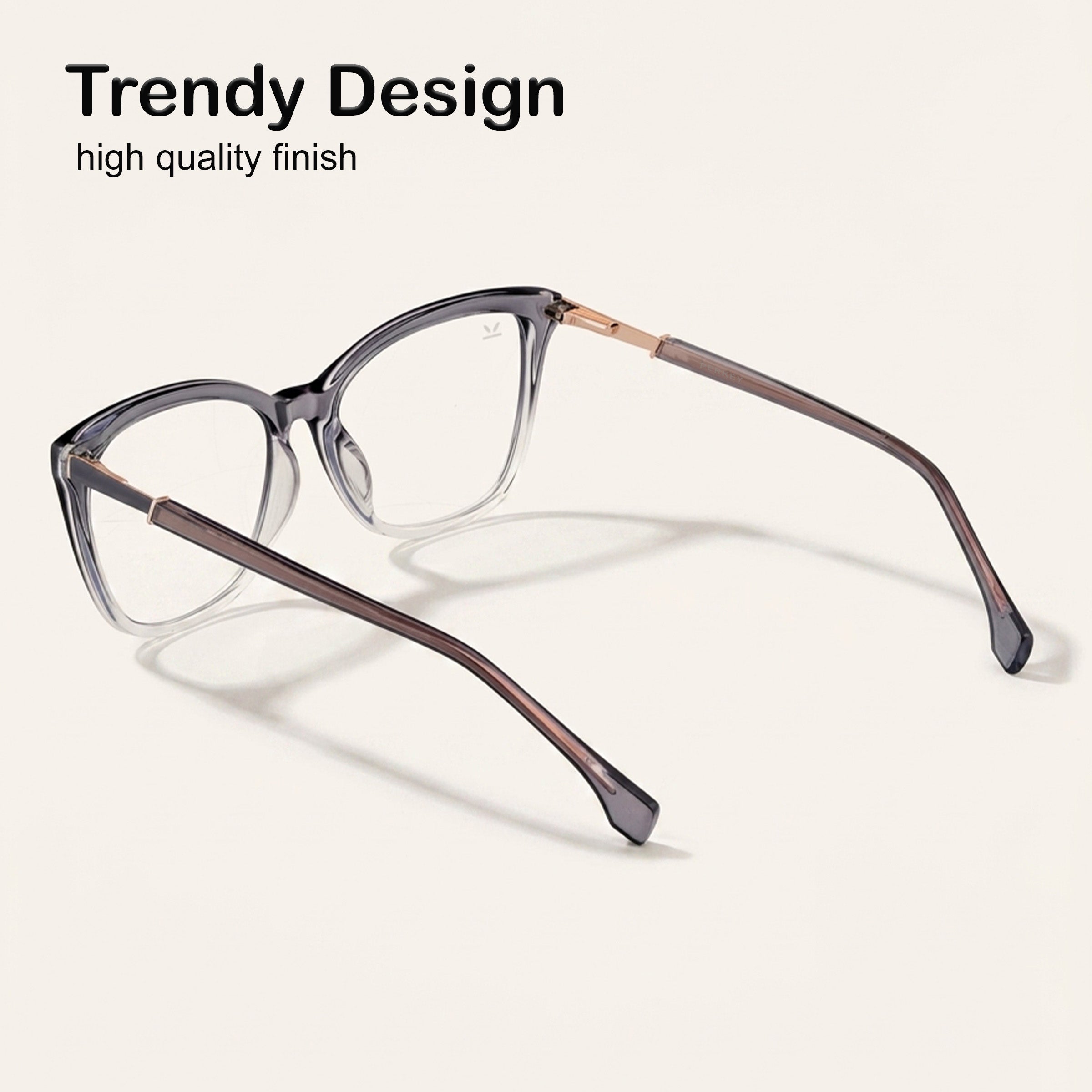 Perkey Square Cat Eye Anti Glare Spectacles Frames For Women – OPTL0028-C2