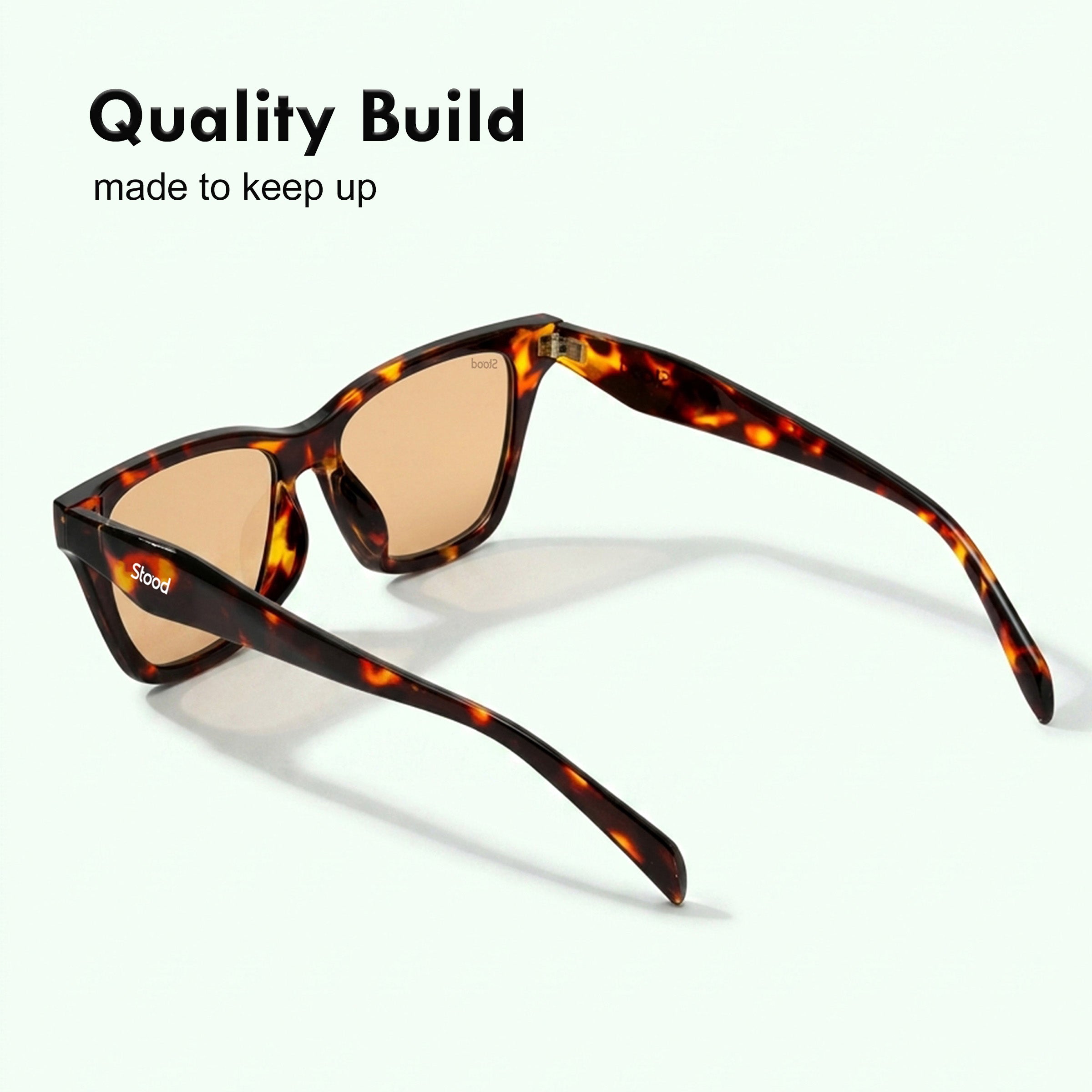 Stood Square UV Protected Brown Sunglasses For Men & Women - SG-STD0033-C2