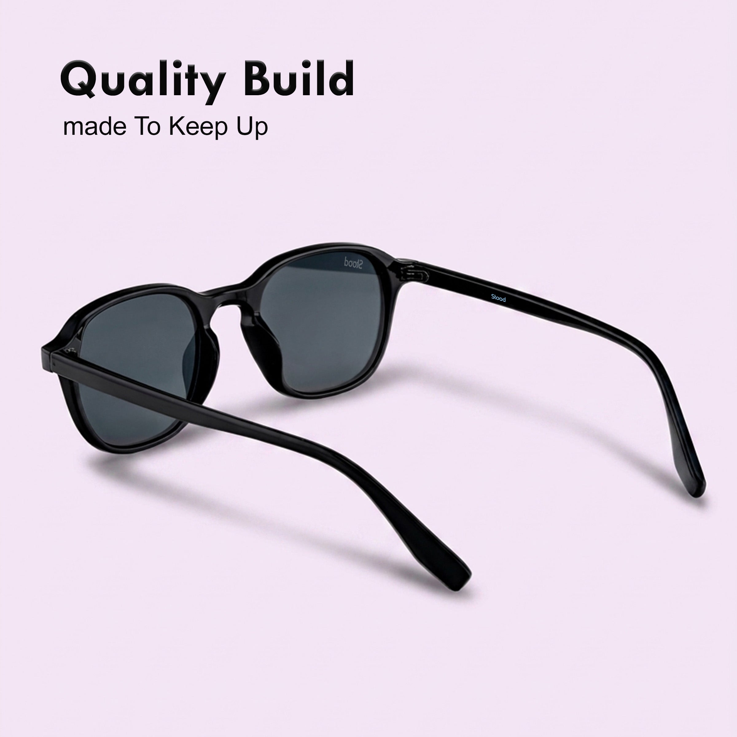Stood Retro Square Black UV Protection Sunglasses For Men & Women Stylish – SG-STD0011-C1