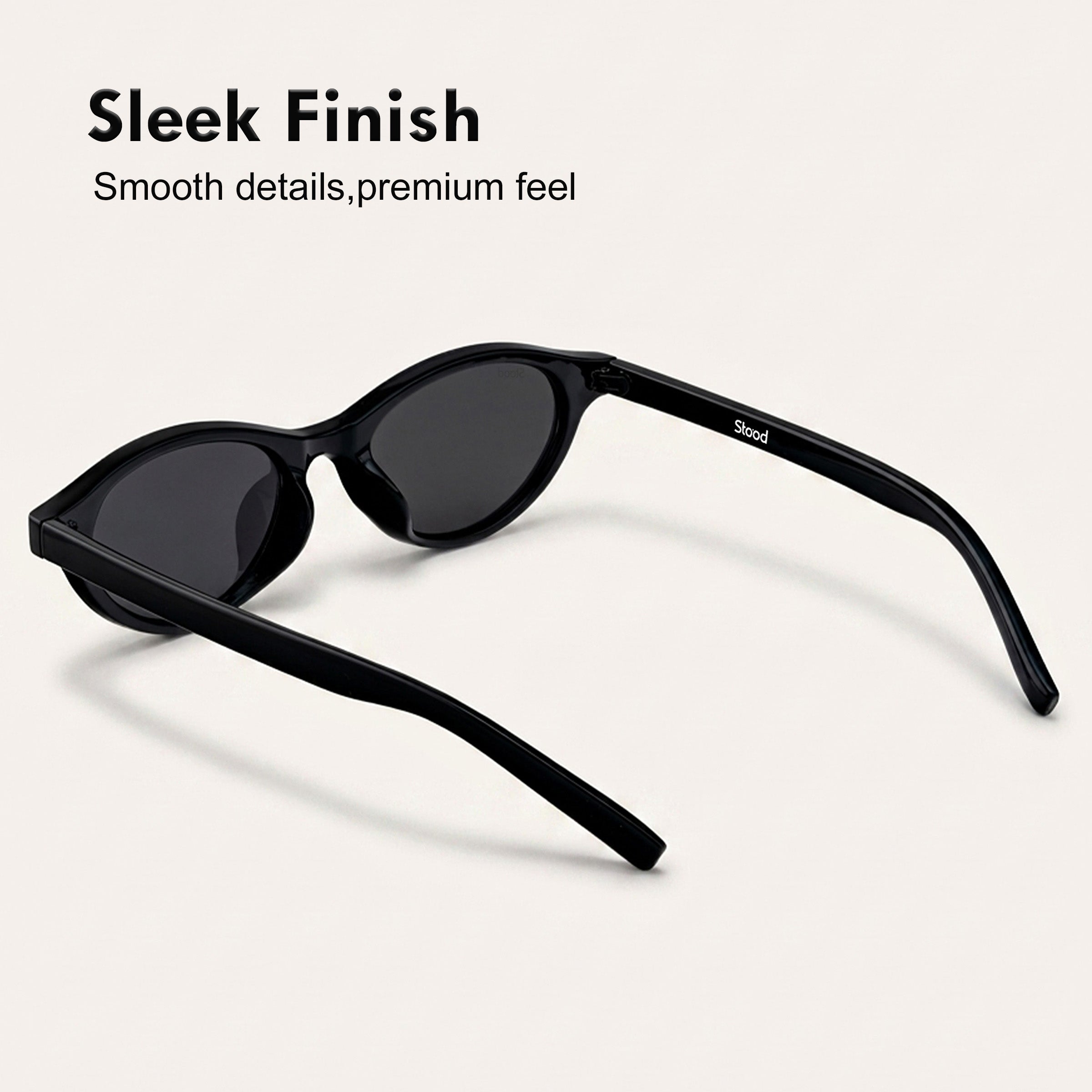 Stood Narrow Oval Black UV Protection Sunglasses For Men & Women Stylish – SG-STD0015-C1