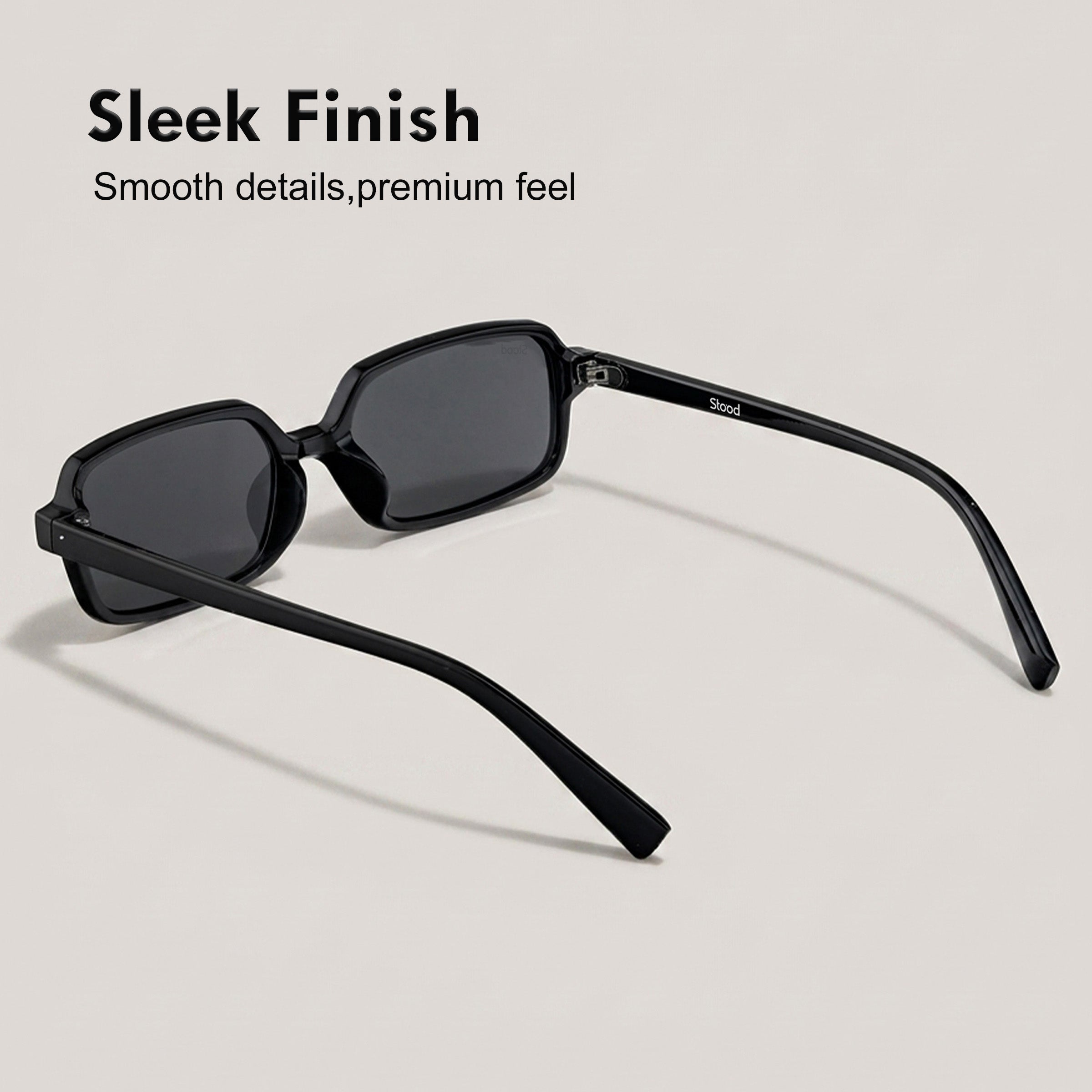 Stood Retro Square Black UV Protection Sunglasses For Men & Women Stylish – SG-STD0018-C1