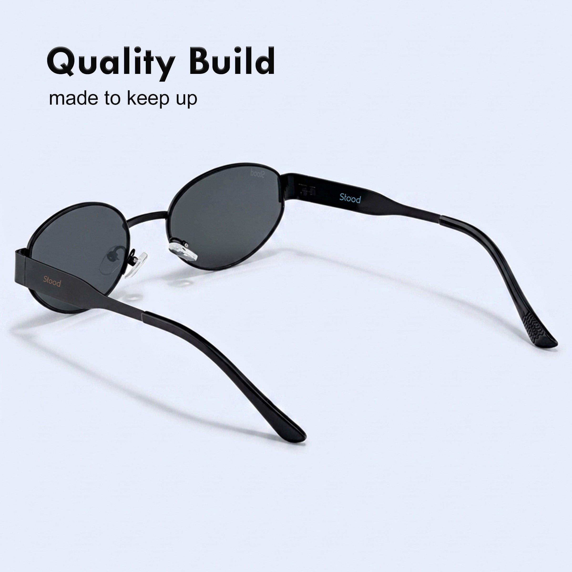 Stood Oval Black UV Protection Sunglasses For Men & Women Stylish – SG-STD0023-C1