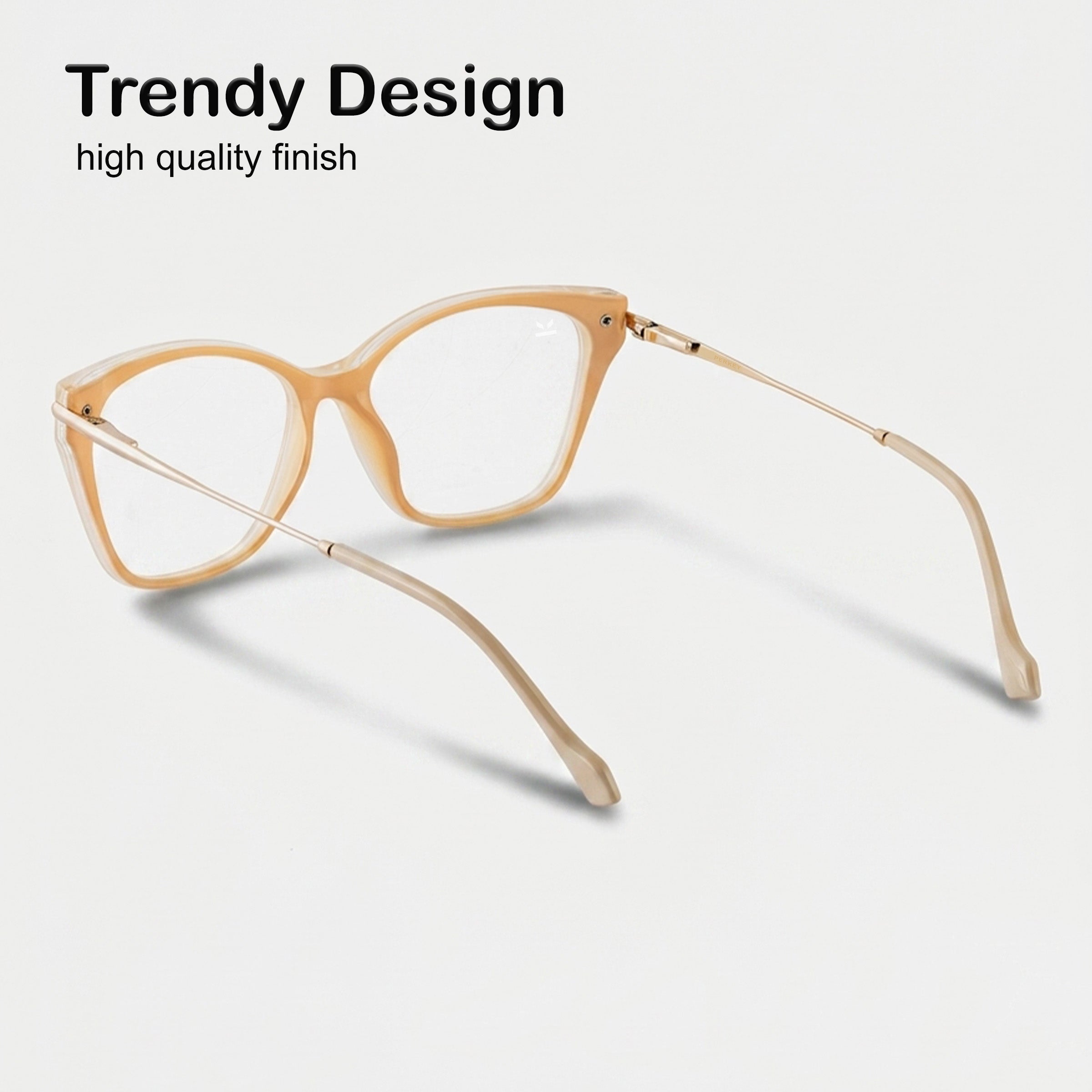 PERKEY Cat Eye Glossy Biege Eyeglass frame For Women - OPTL0023-C4