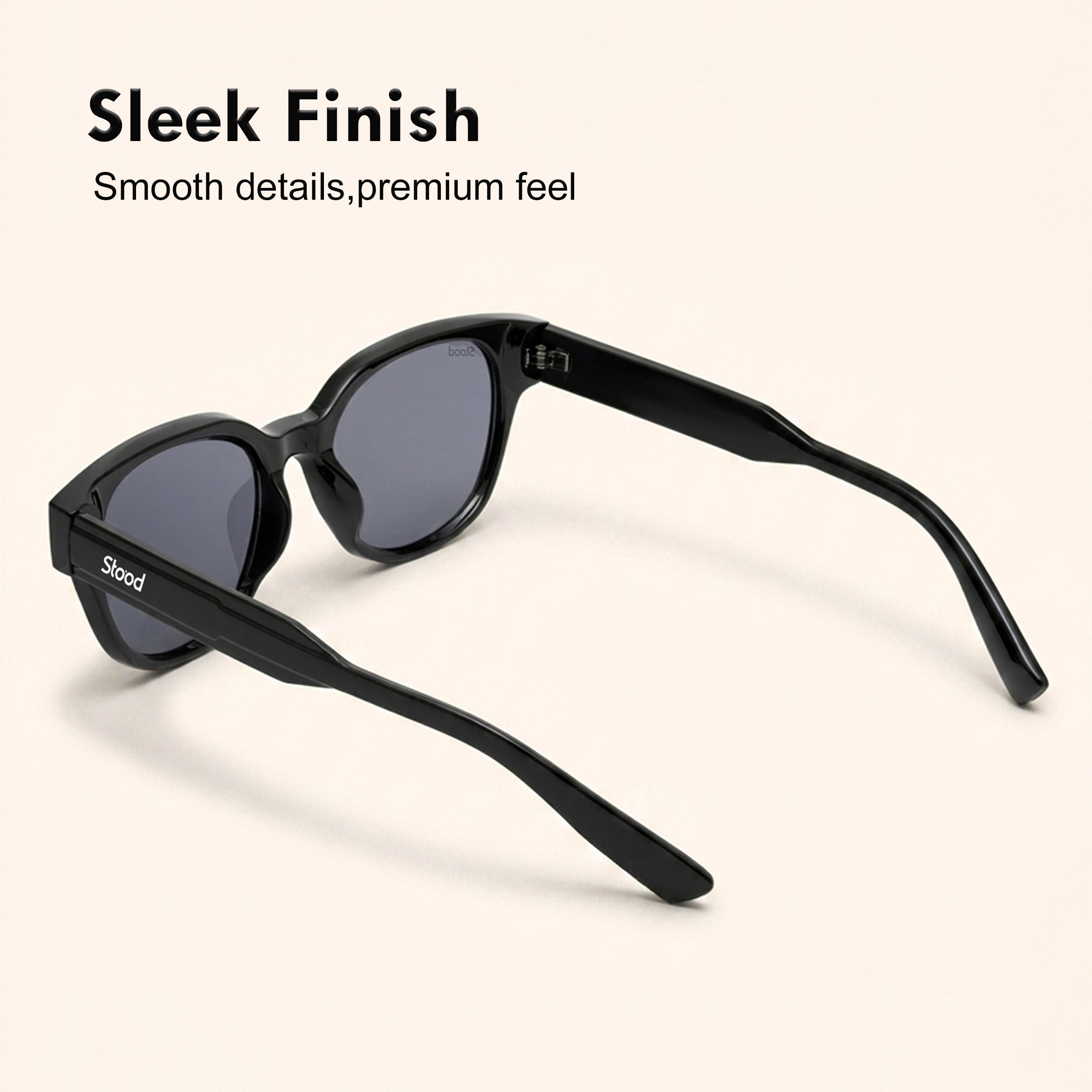 Stood Square UV Protected Black Sunglasses For Men & Women - SG-STD0034-C1