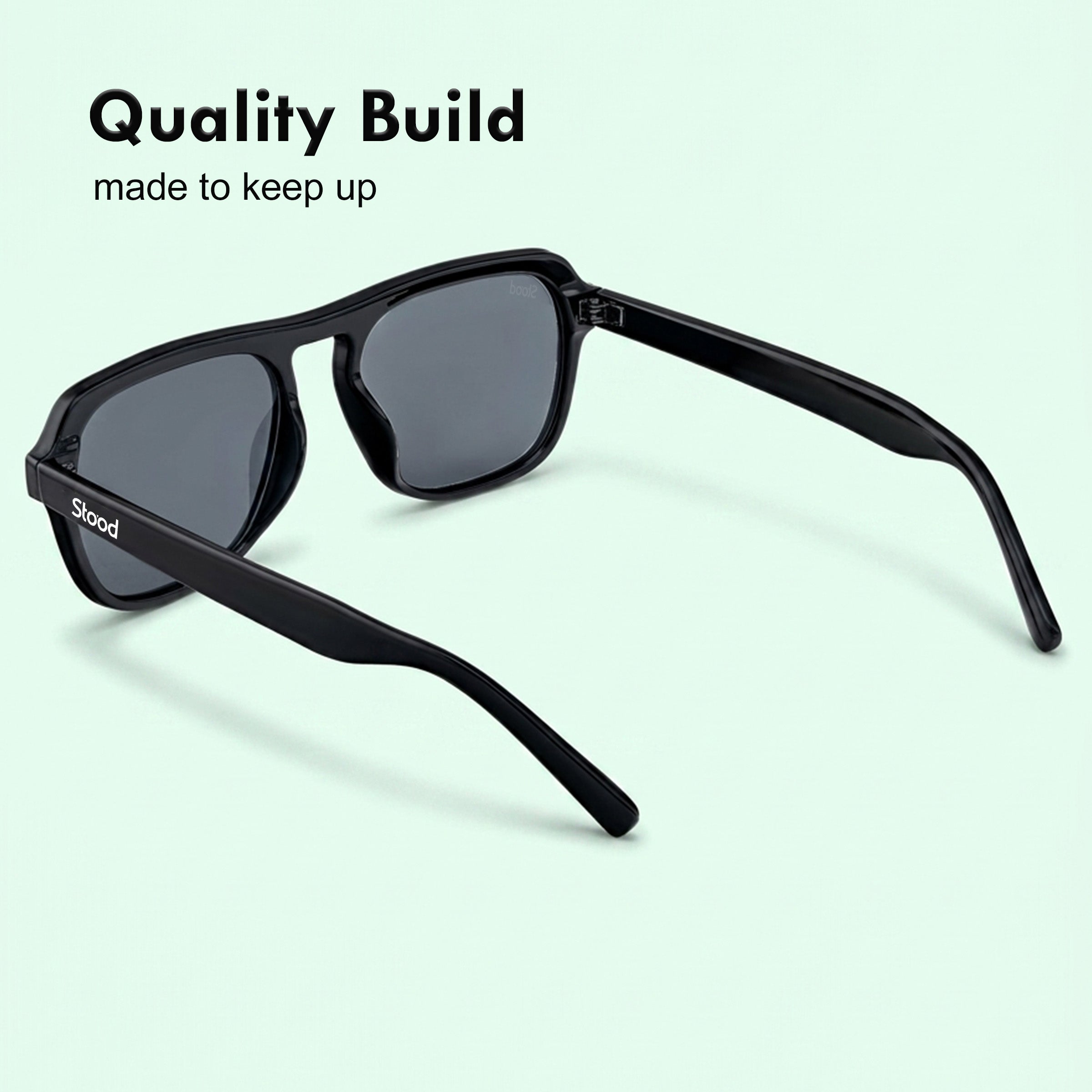 Stood Retro Square Black UV Protection Sunglasses For Men & Women Stylish – SG-STD0024-C1