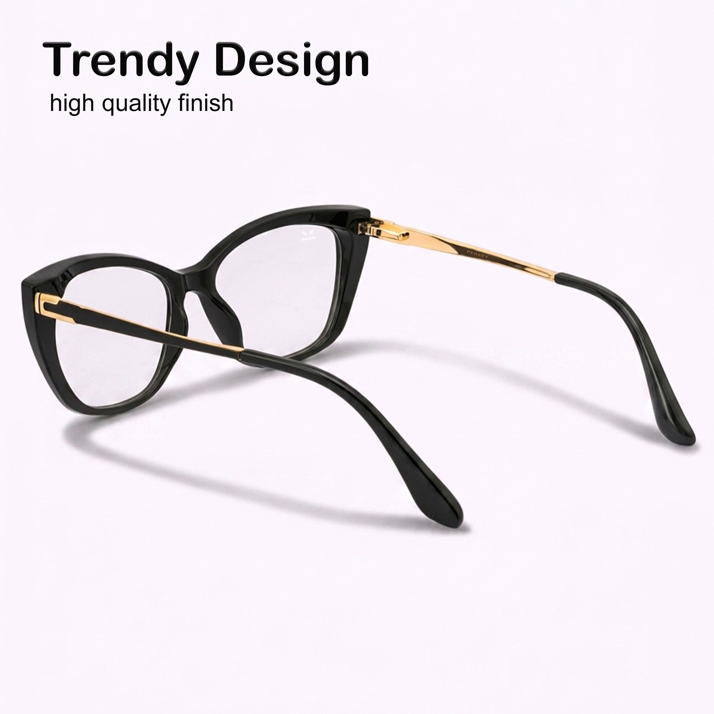 PERKEY Full Rim Cat Eye Bold Eyeglass Frame For Women - OPTL0024-C1