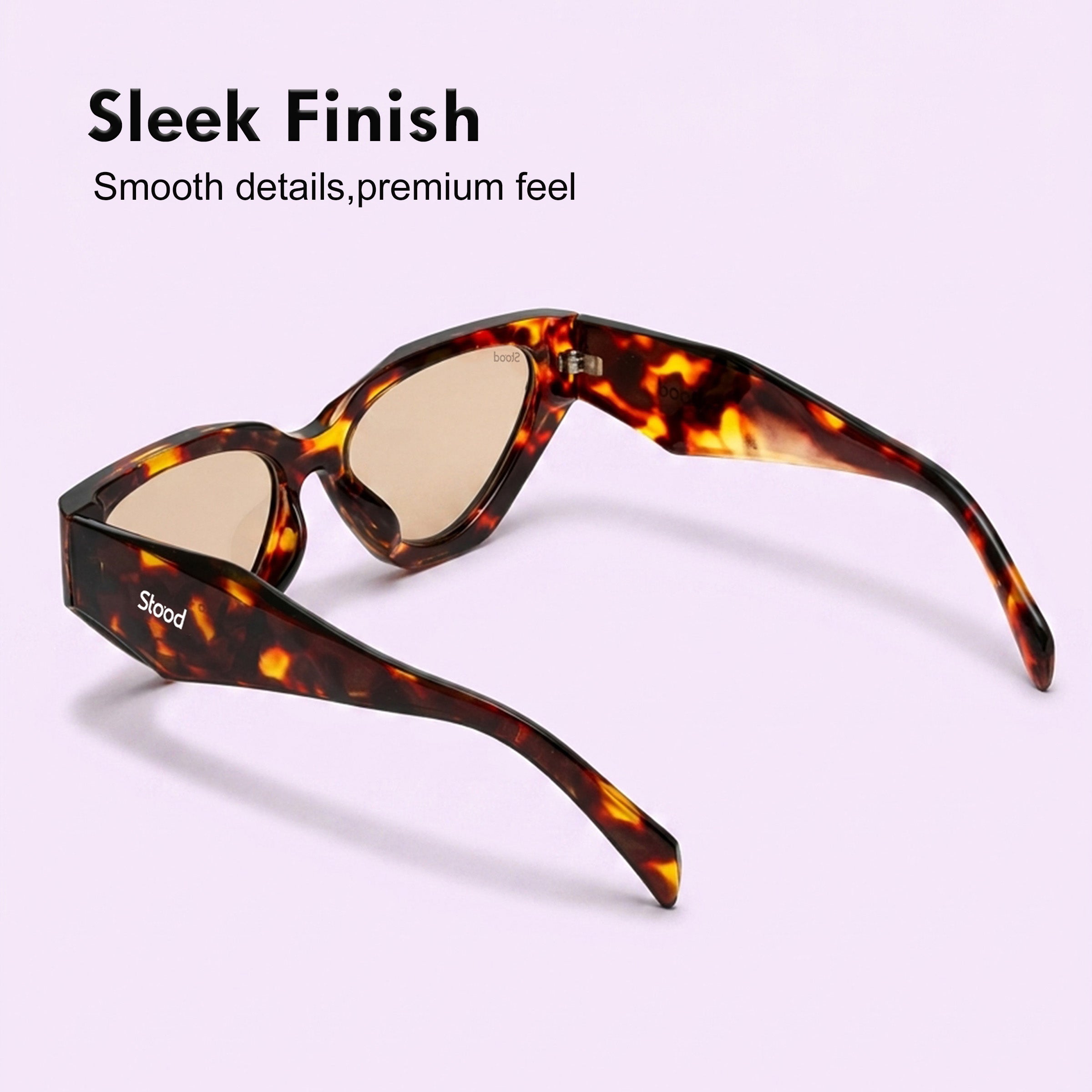 Stood Brown Cat-Eye UV Protected Sunglasses For Men & Women - SG-STD0035-C3