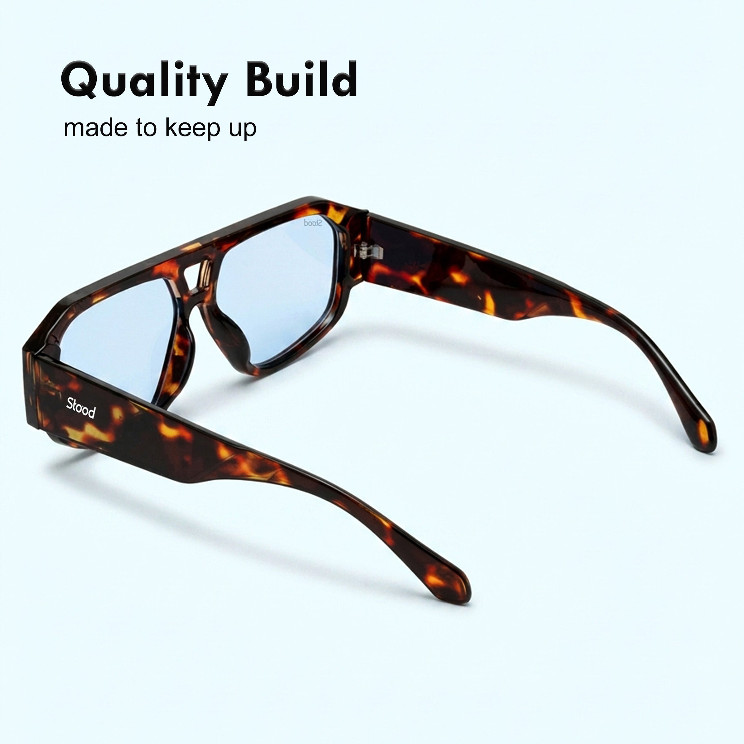 Stood Polygon UV Protected Blue Sunglasses For Men & Women - SG-STD0036-C3