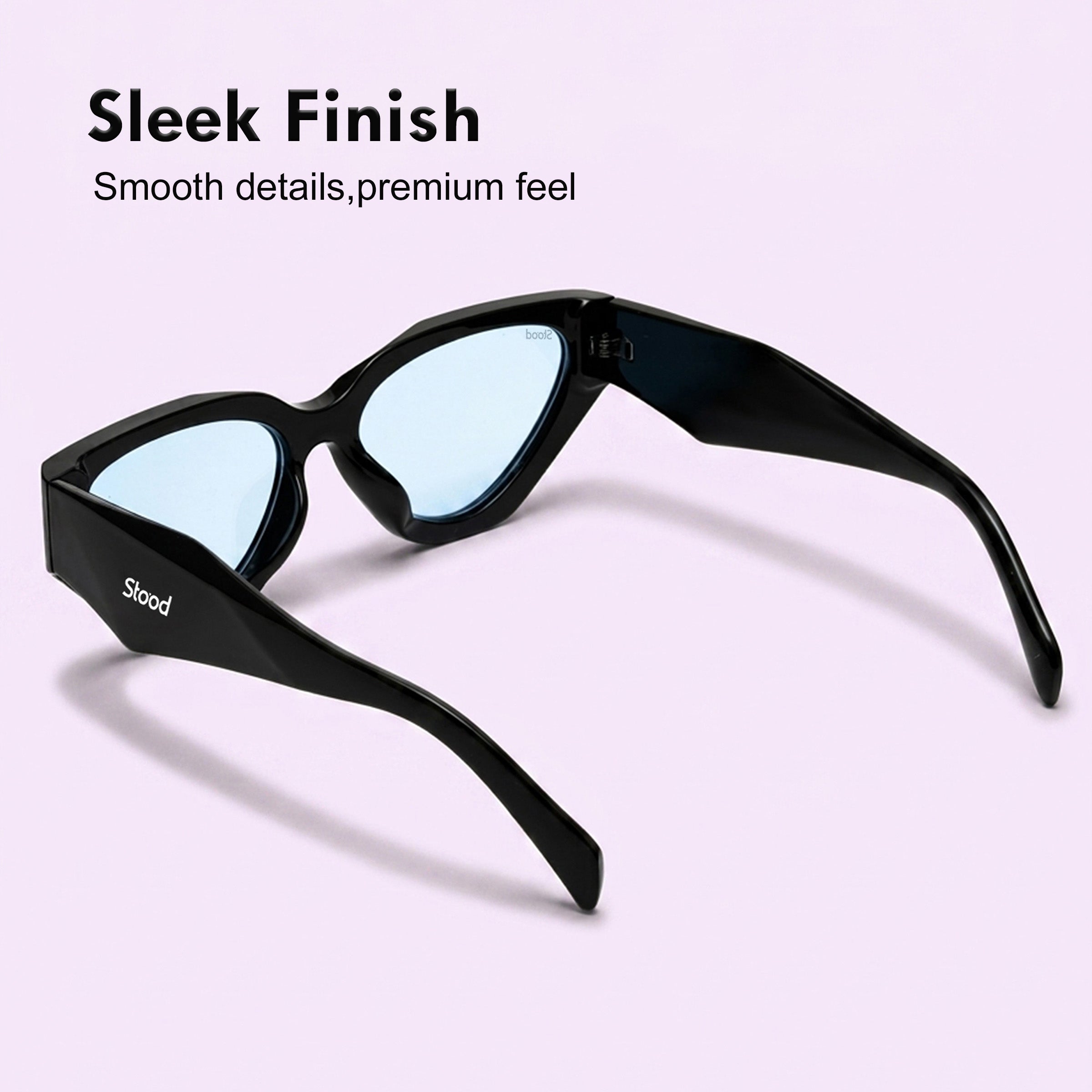 Stood Cat-Eye UV Protected Blue Sunglasses For Men & Women - SG-STD0035-C2