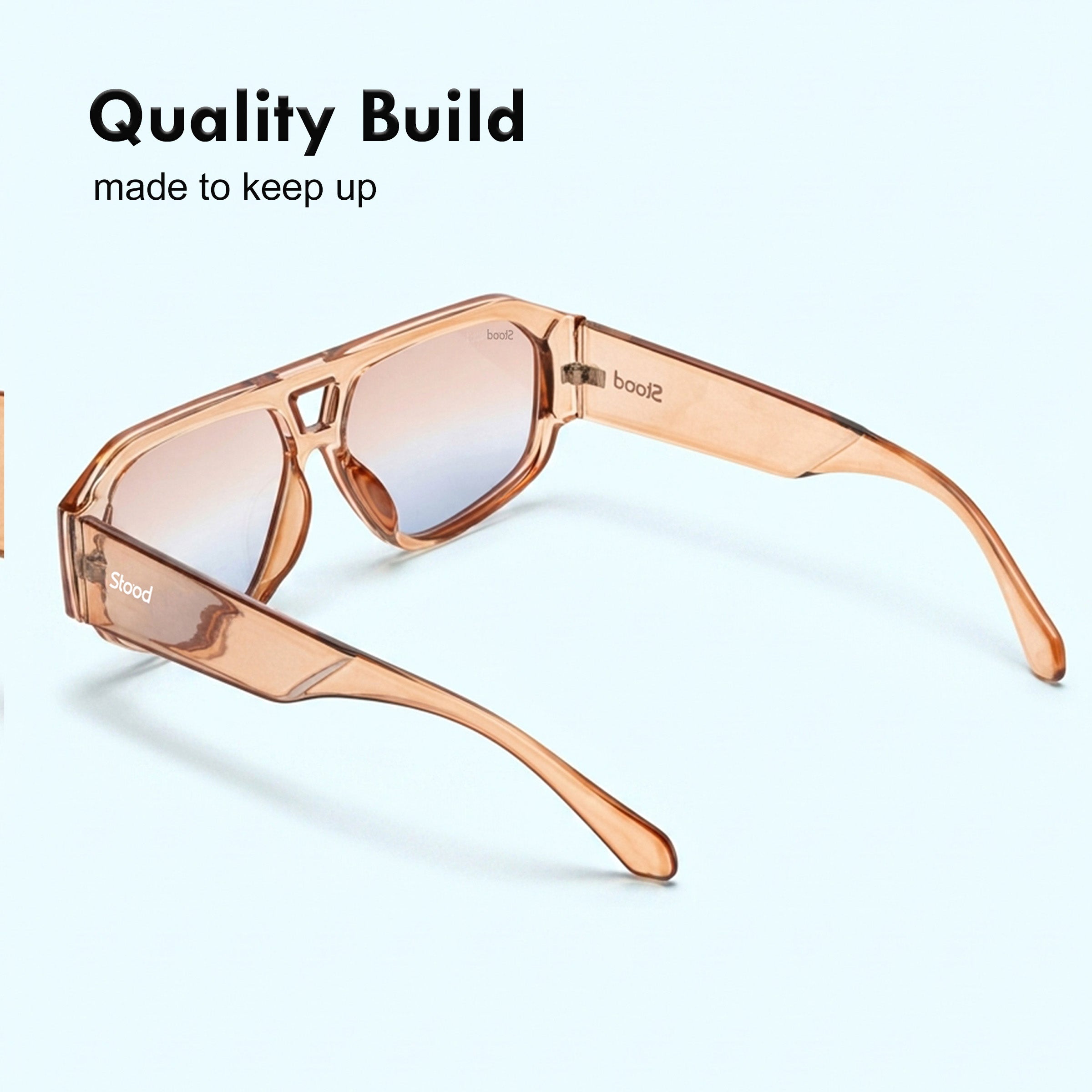 Stood Brown Polygon UV Protected Sunglasses For Men & Women - SG-STD0036-C2