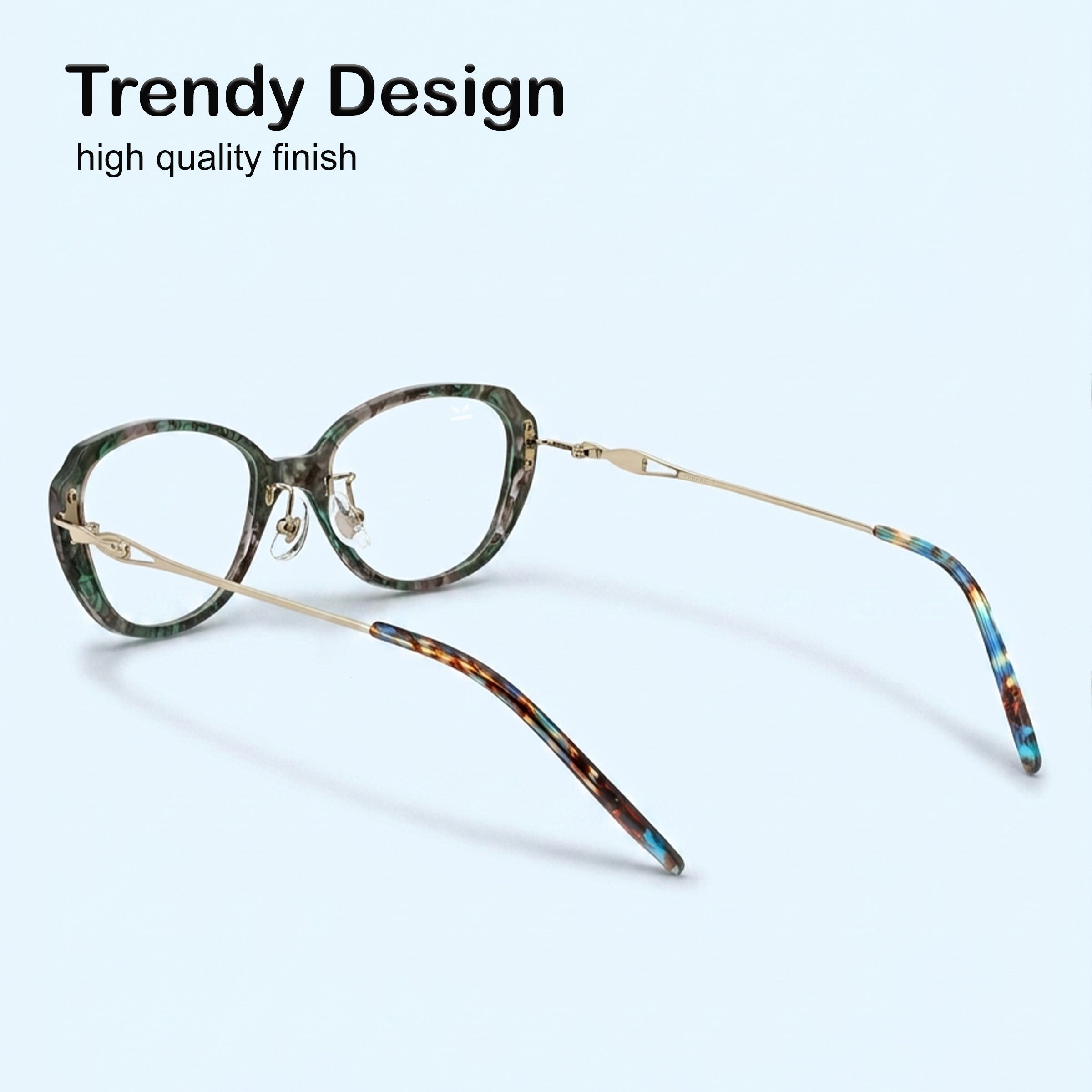 PERKEY Small Fit Oval Green Fusion Eyeglass Frames For Women - OPTL0025-C4