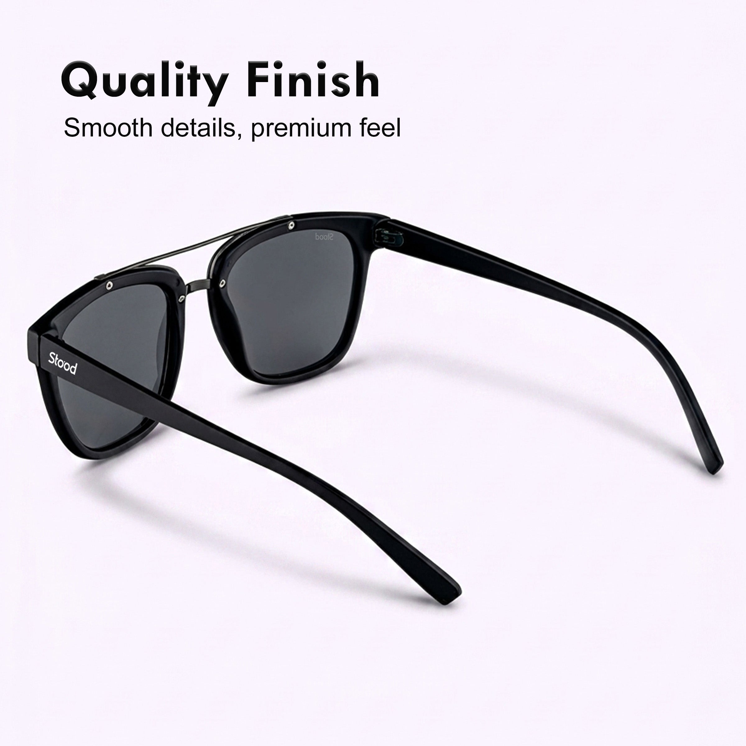 Stood Retro Square Black UV Protection Sunglasses For Men & Women Stylish – SG-STD0021-C1