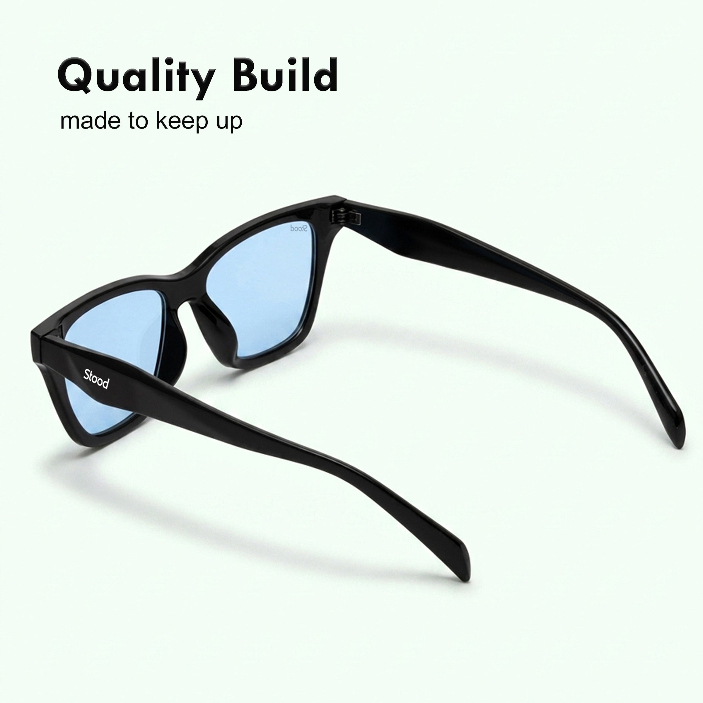 Stood Blue Square UV Protected Sunglasses For Men & Women - SG-STD0033-C3