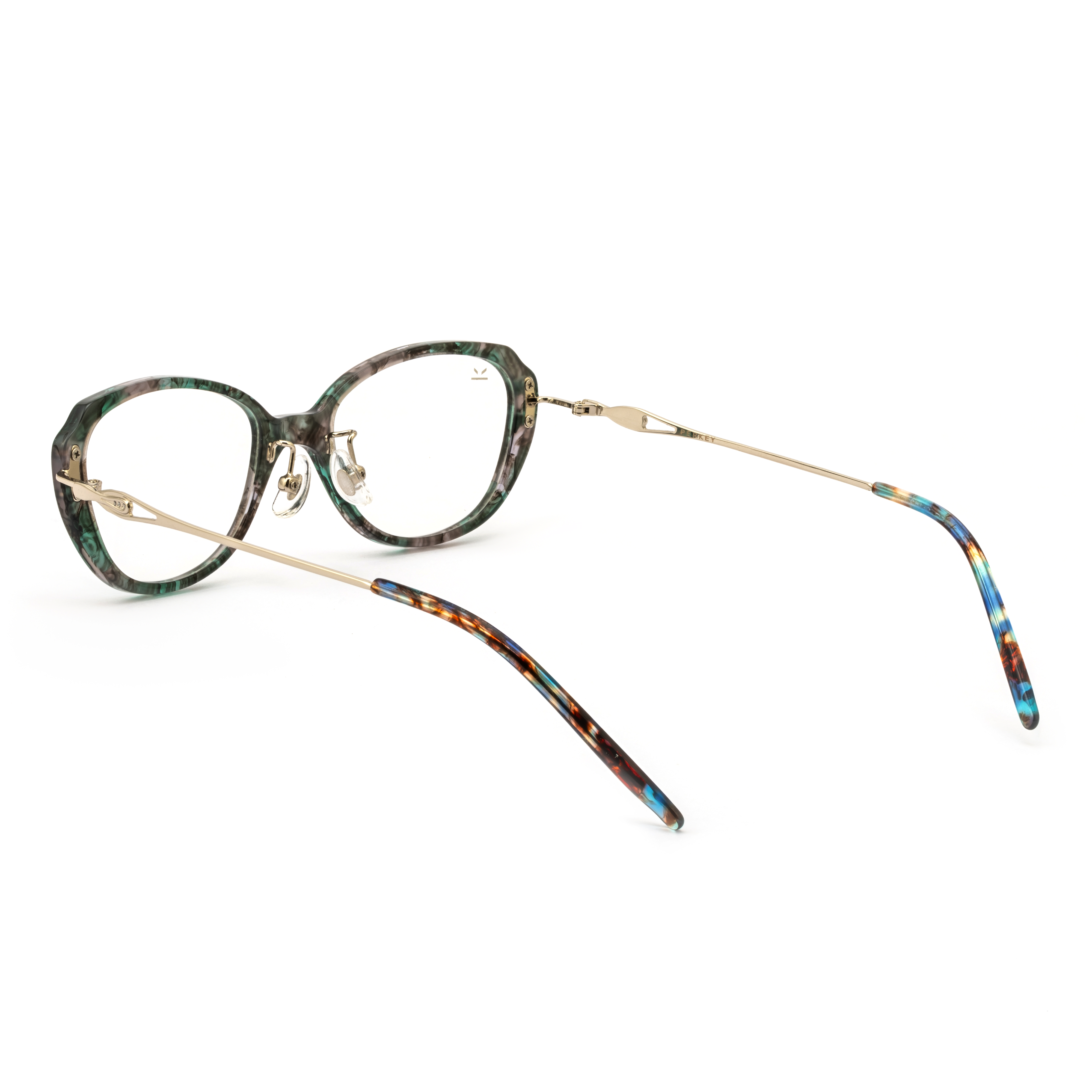 PERKEY Small Fit Oval Green Fusion Eyeglass Frames For Women - OPTL0025-C4