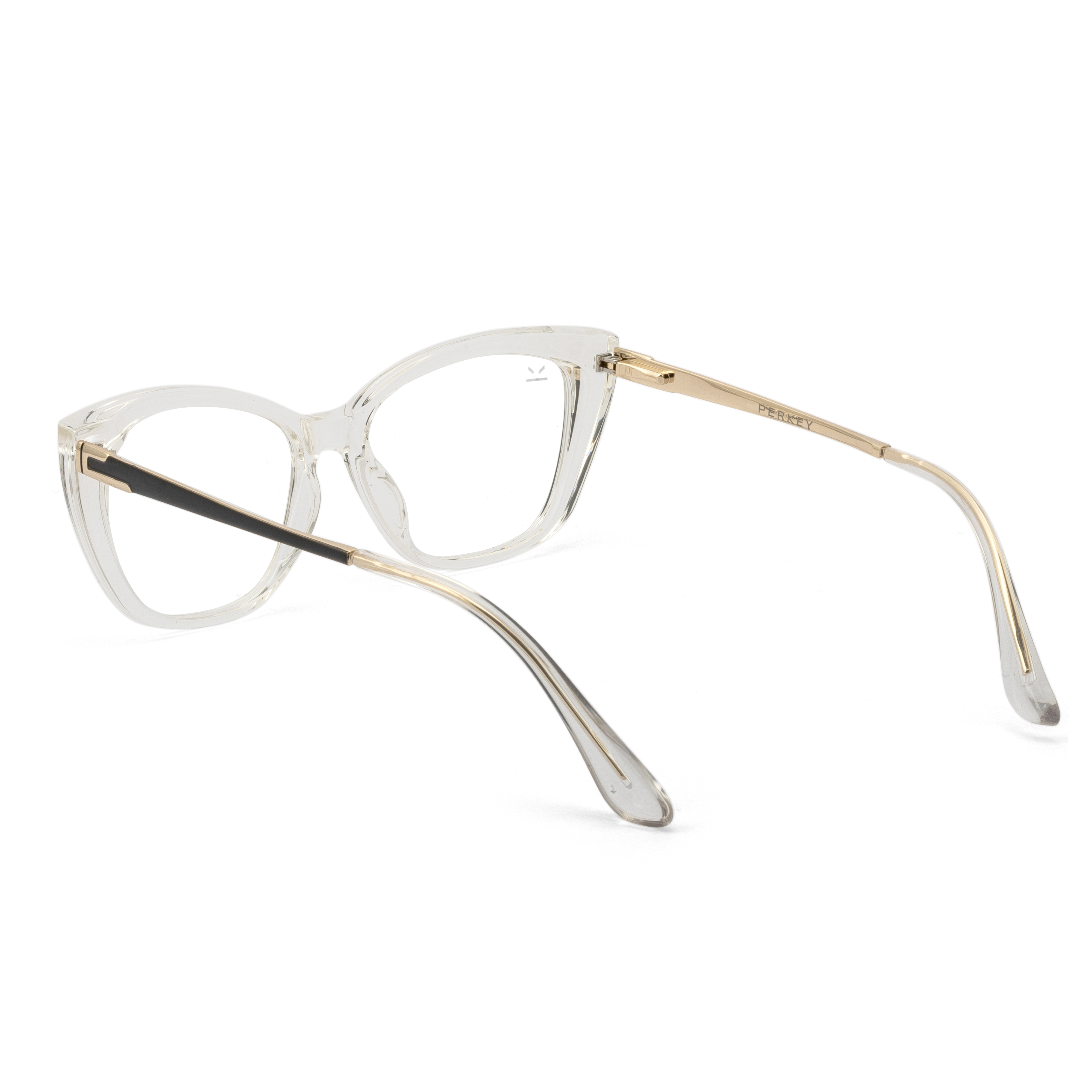 PERKEY Cat Eye Bold Glossy Transparent Spectacle Frame For Women - OPTL0024-C2