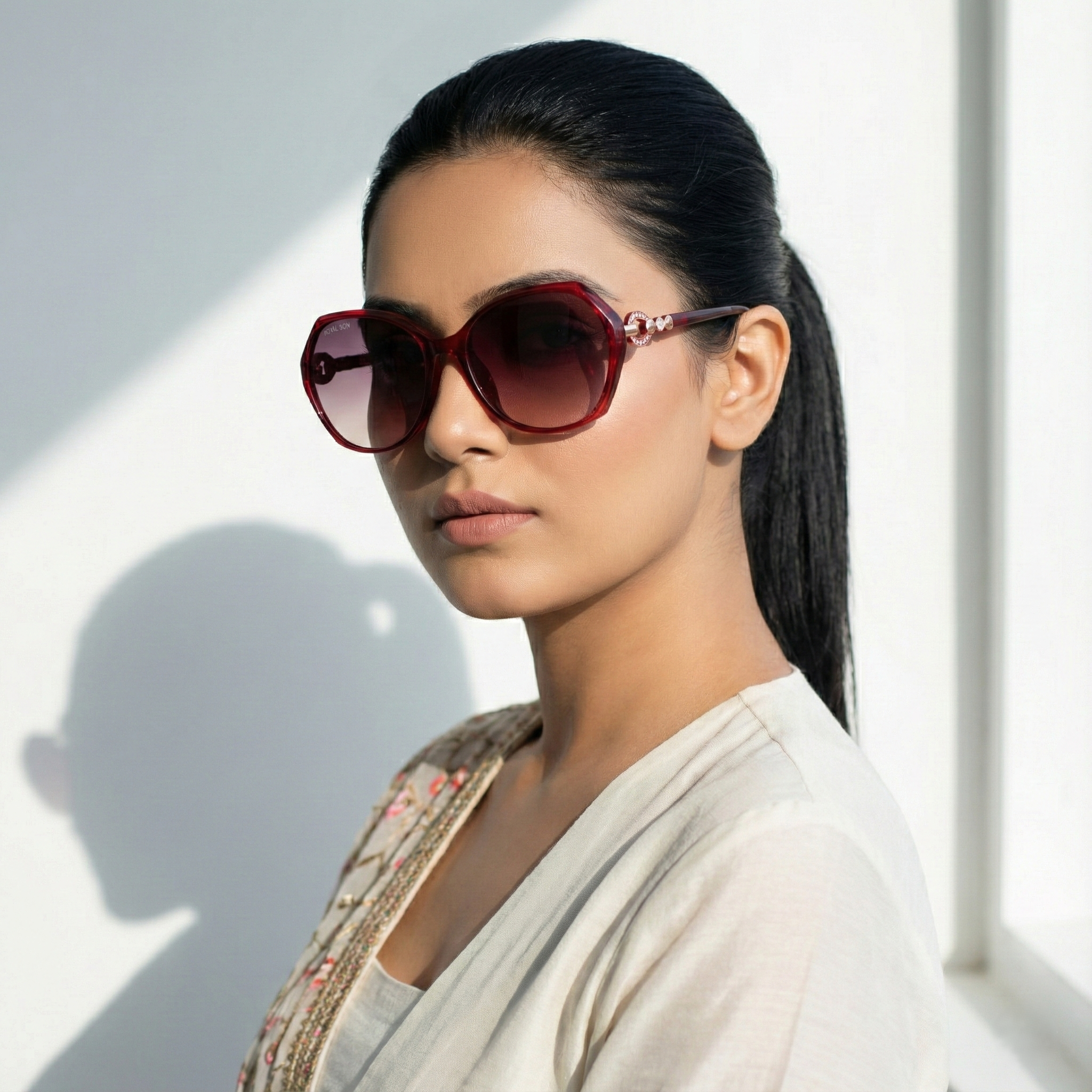 Royal Son Oversized Butterfly UV Protected Women Sunglasses - CHIWM00116-C5
