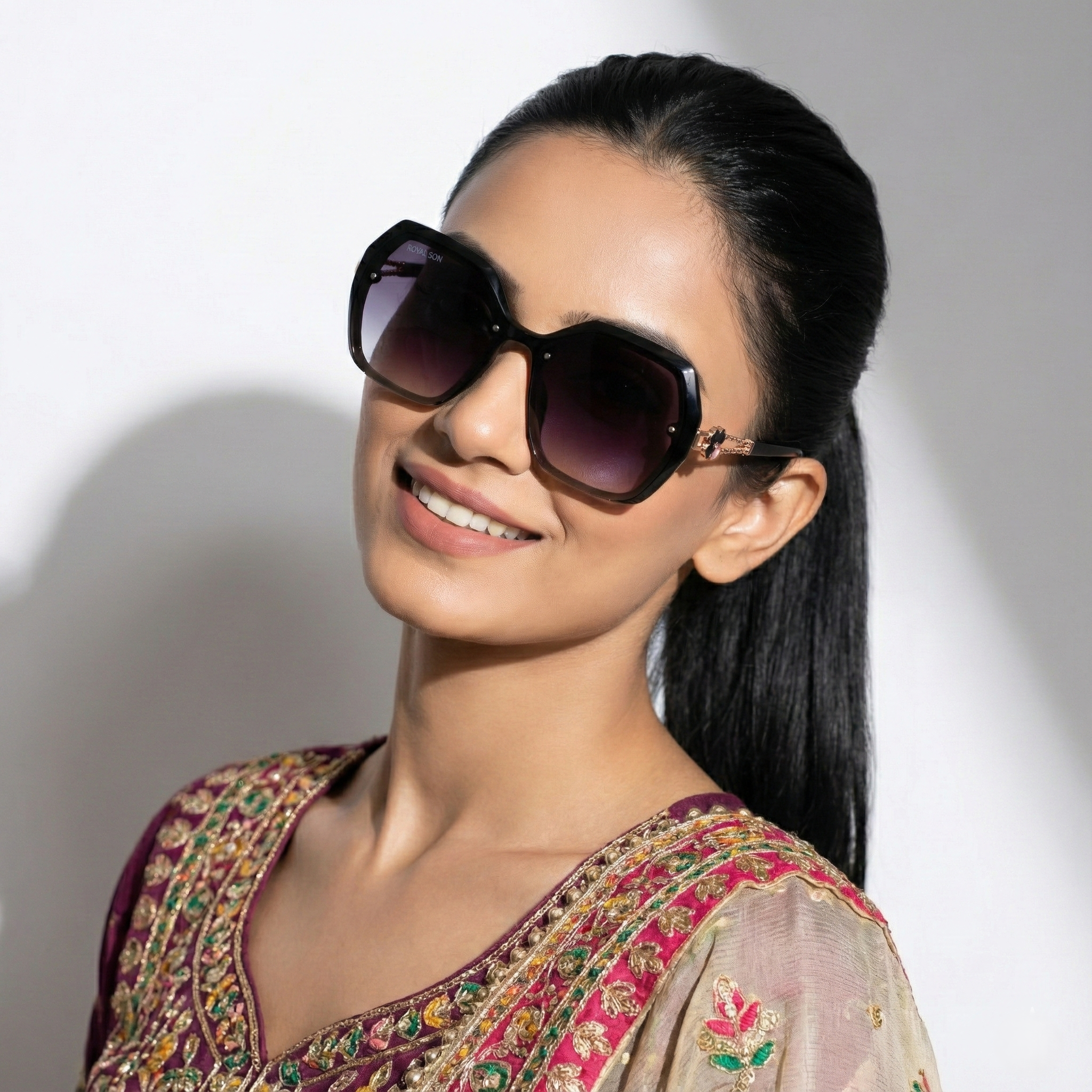 Royal Son Oversized Butterfly UV Protected Women Sunglasses - CHIWM00115-C1