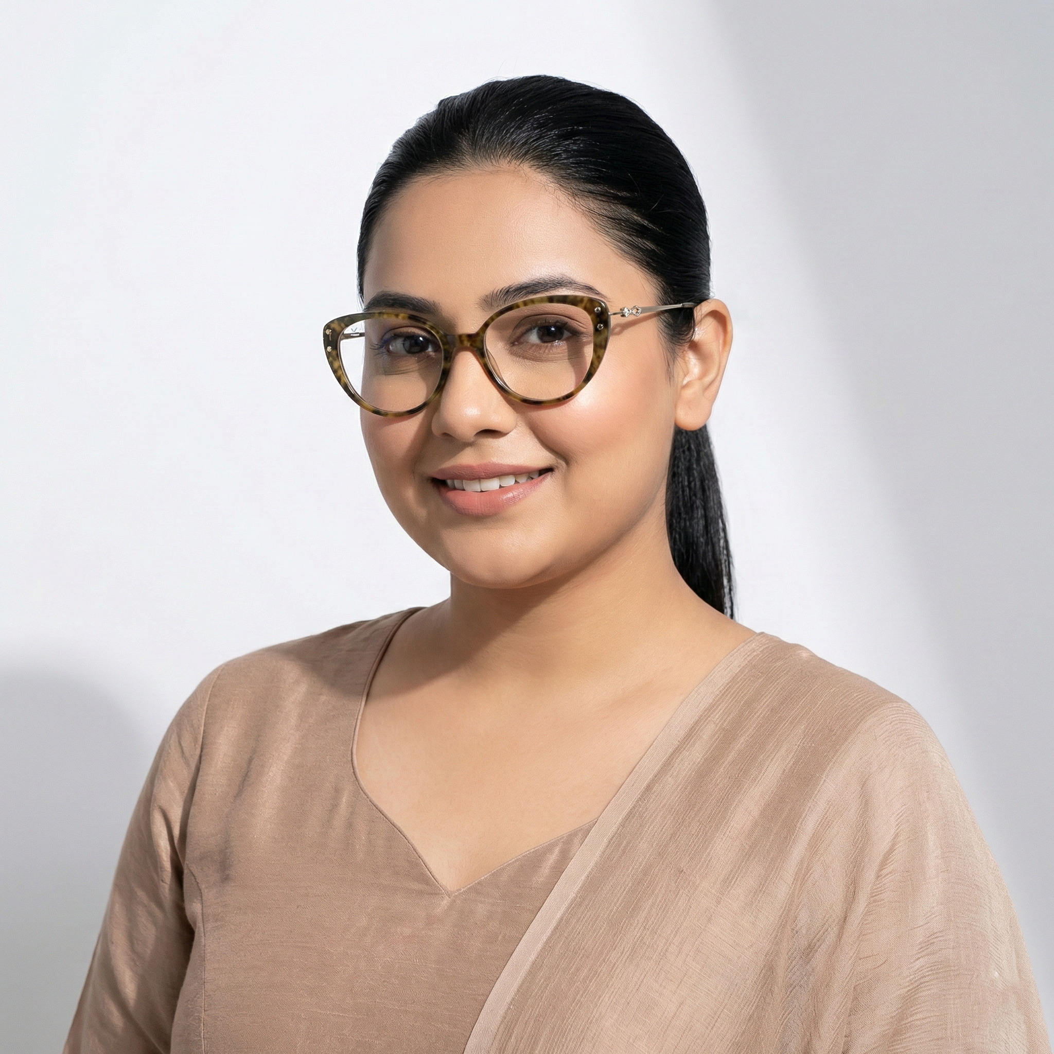 PERKEY Full Rim Soft Cat Eye Tortoise Print Eyeglass Frame For Women - OPTL0026-C3