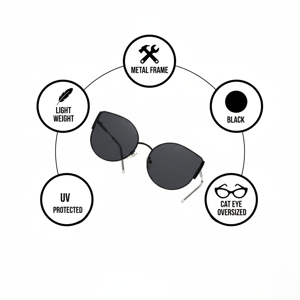 Royal Son Cat-Eye Oversized UV Protected Women Sunglasses - CHI0054