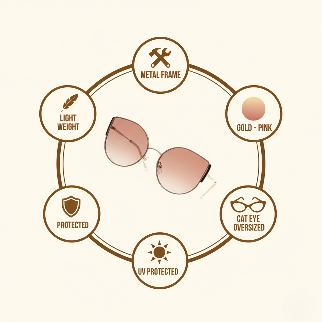 Royal Son Cat-Eye Oversized UV Protected Women Sunglasses - CHI0055