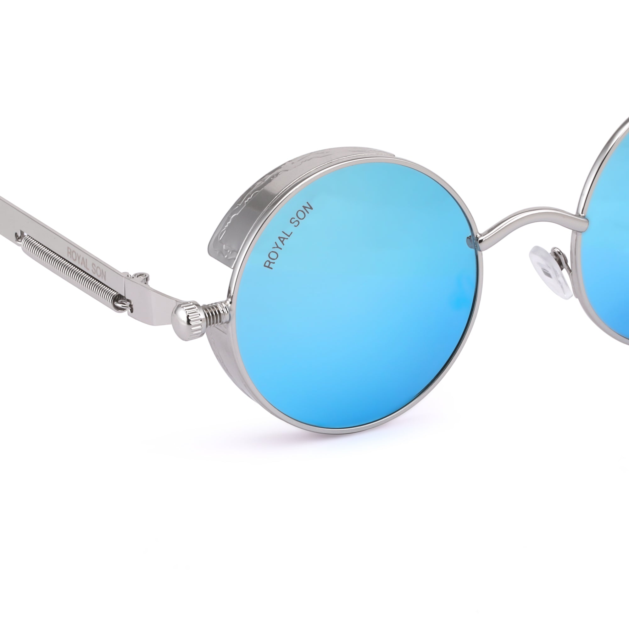 Royal Son Round Mirrored Men Women Sunglasses - CHI0084-C3