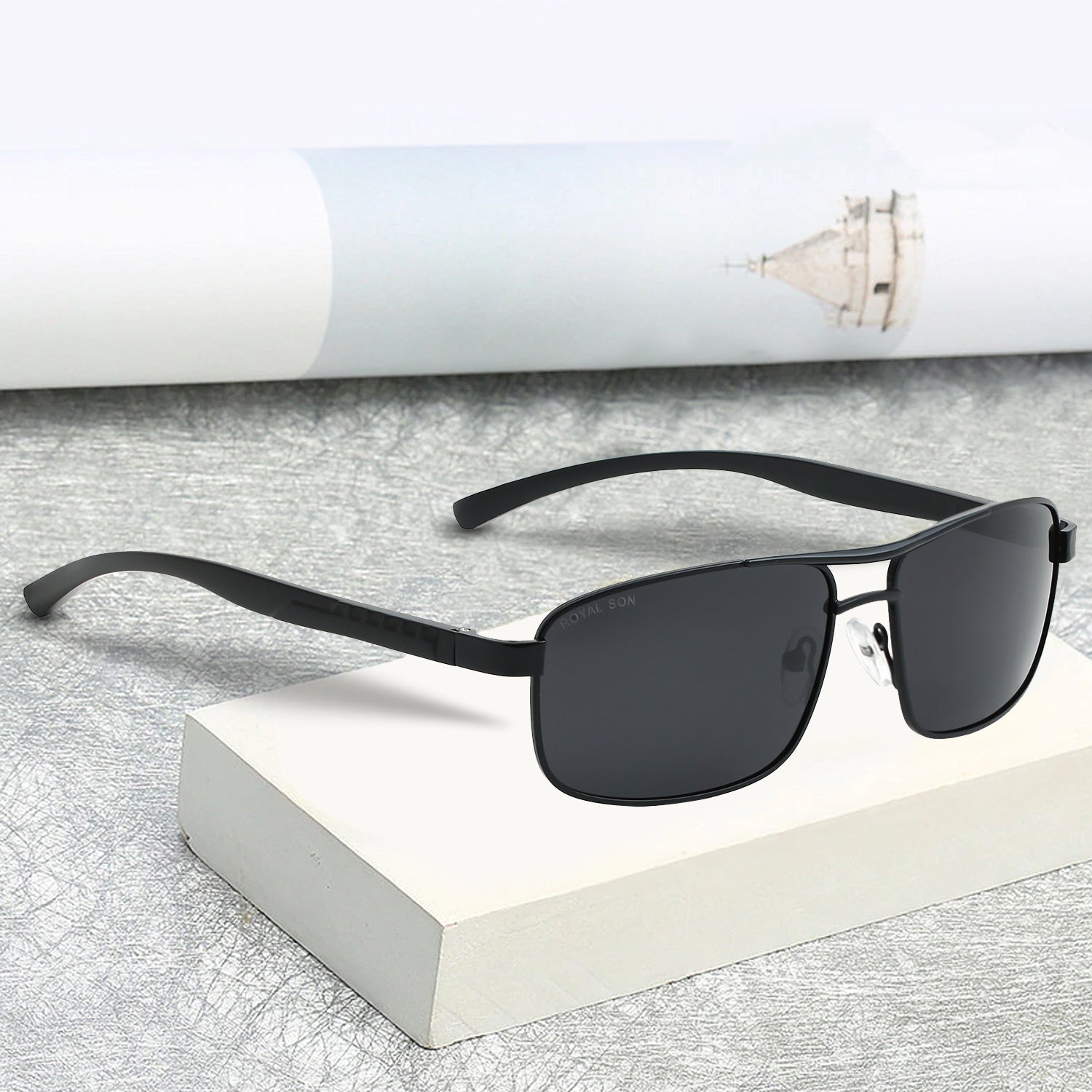 Royal Son Rectangular Polarized Men Sunglasses - CHI0085-C1