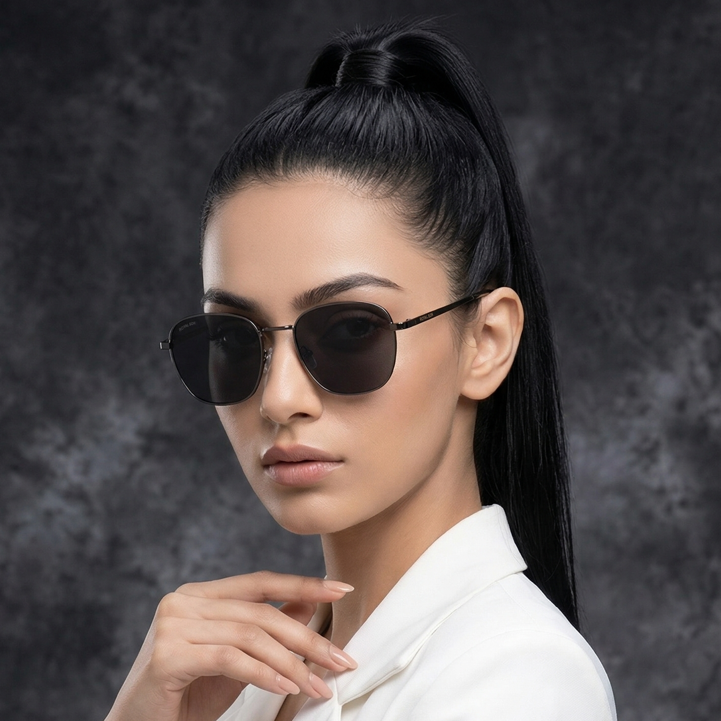 ROYAL SON Black UV Protection Sunglasses for Men Women - SG-RS4040-C1