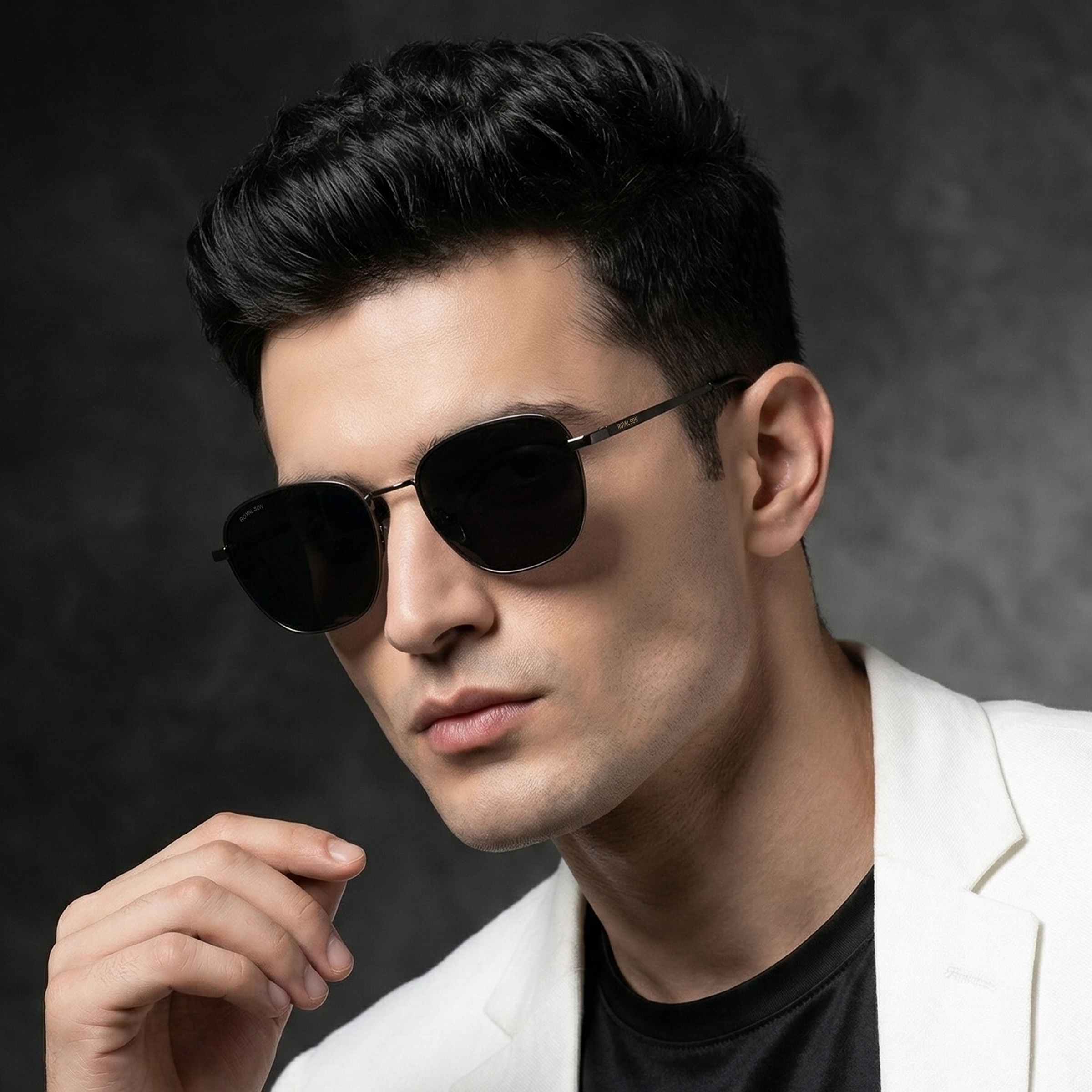 ROYAL SON Black UV Protection Sunglasses for Men Women - SG-RS4040-C1