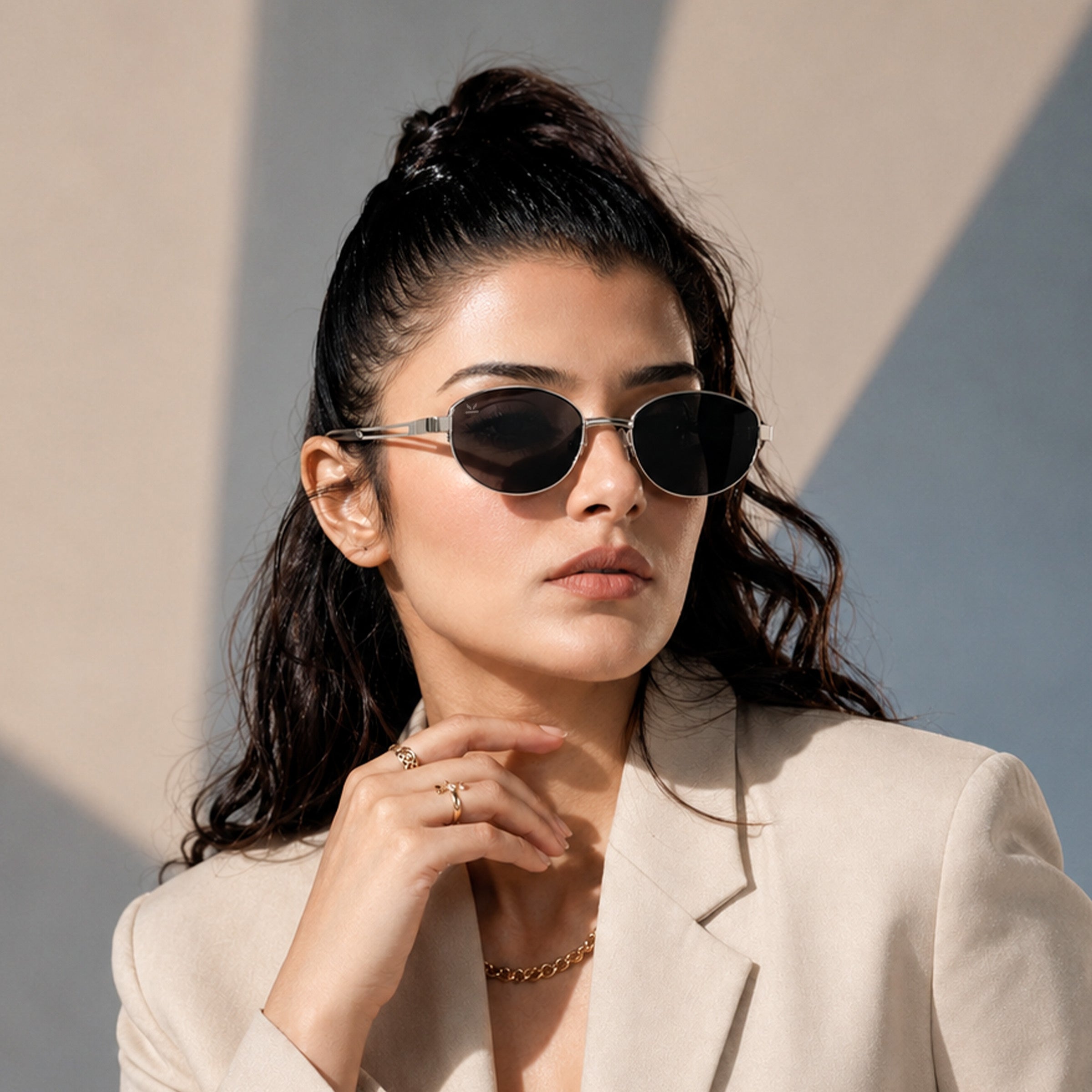 Perkey Oval UV Protection Sunglasses For Men & Women Stylish – PRKY0022-C1