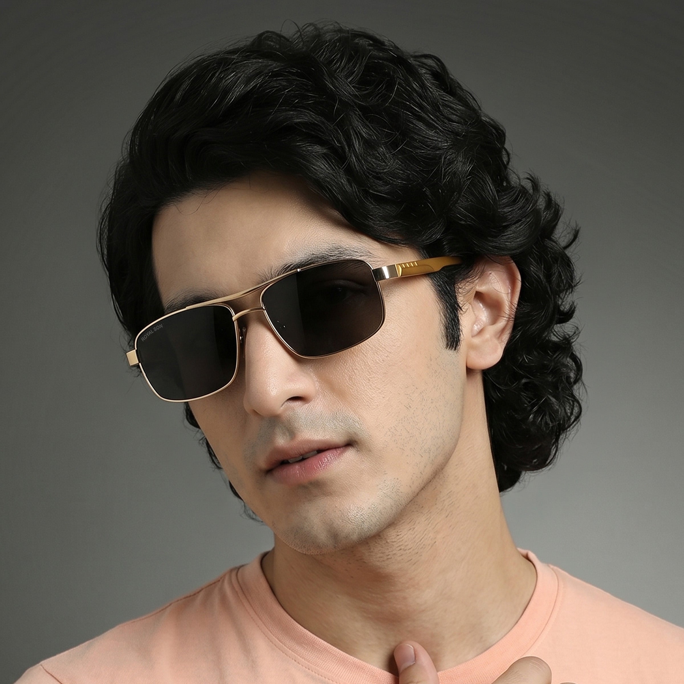 Royal Son Rectangular Polarized Men Sunglasses - CHI0085-C4