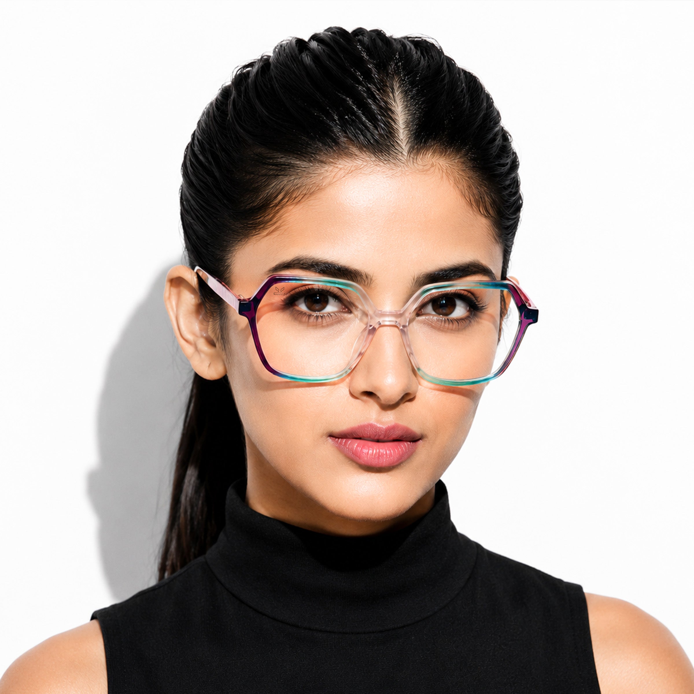 PERKEY Square Full Rim Blue Cut Light Glasses for Women - OPTL0019-C2