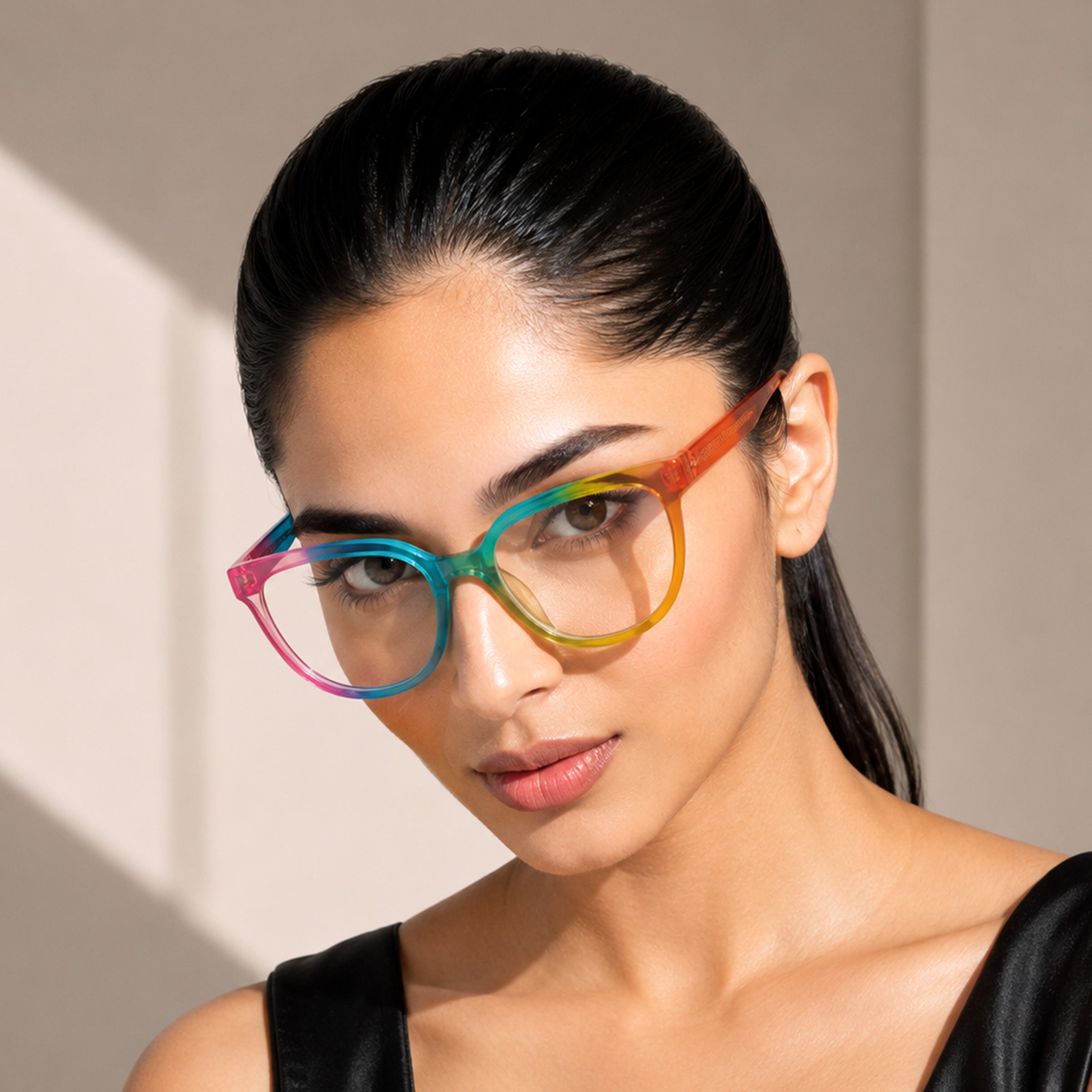 PERKEY Full Rim Oversized-Cat Eye Transparent Computer Glasses Frames Women - OPTL006-C2