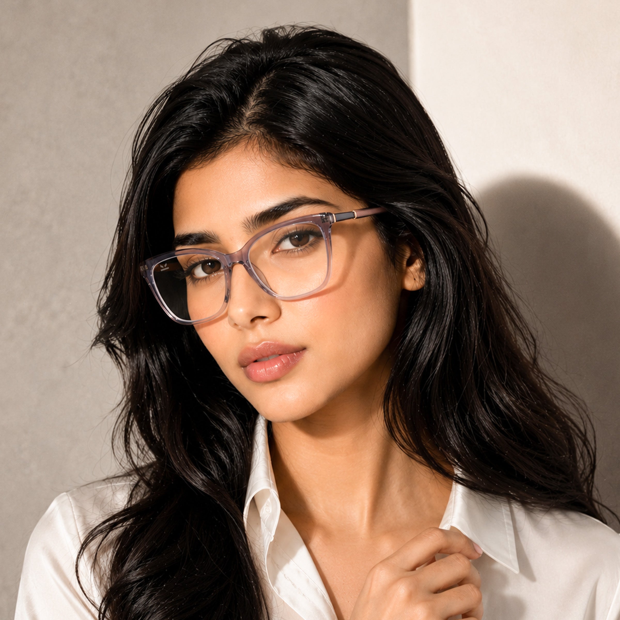 Perkey Square Cat Eye Anti Glare Spectacles Frames For Women – OPTL0028-C2