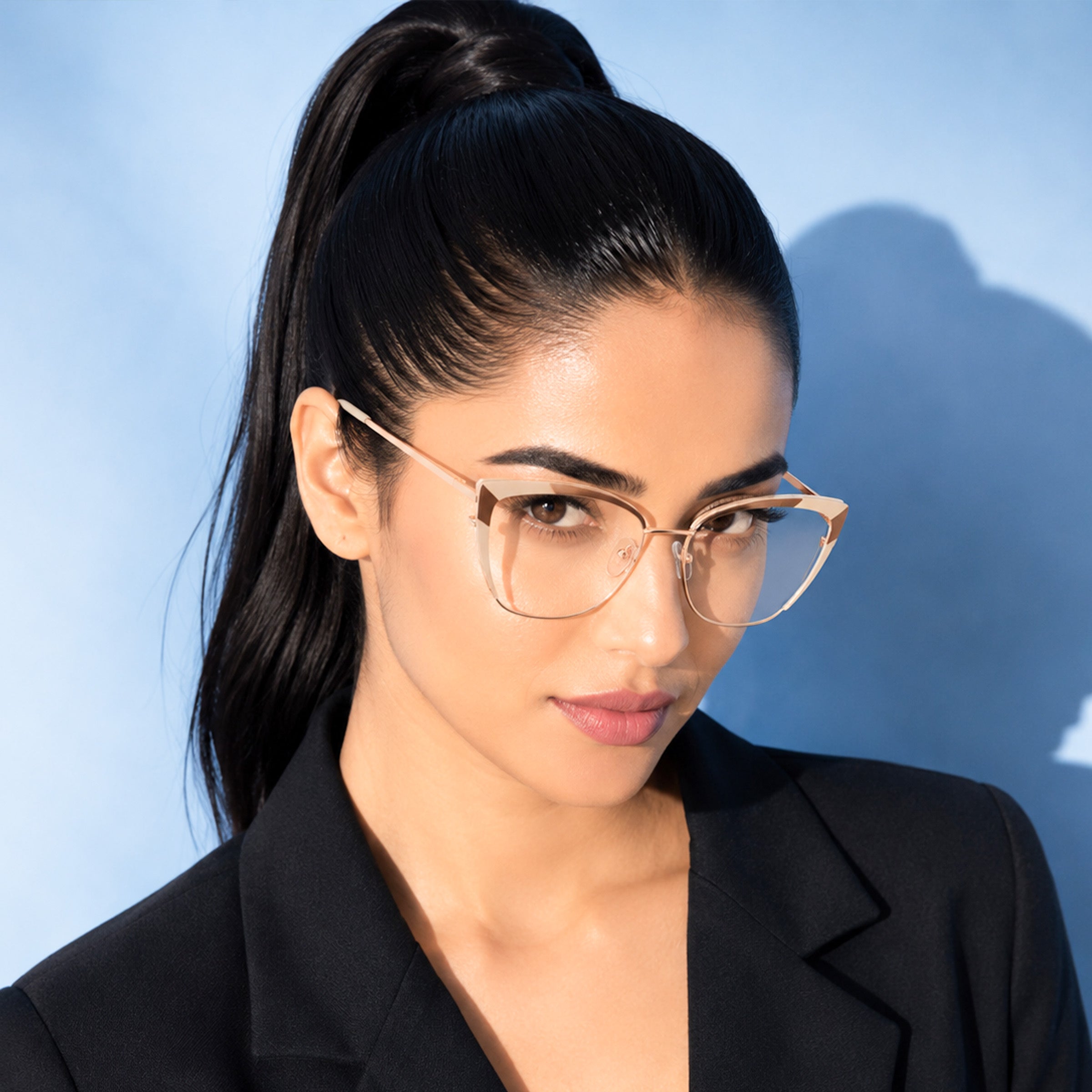 PERKEY Full Rim Cat Eye Blue Light Cut & Antiglare Computer Eyeglasses For Women - OPTL0018-C3