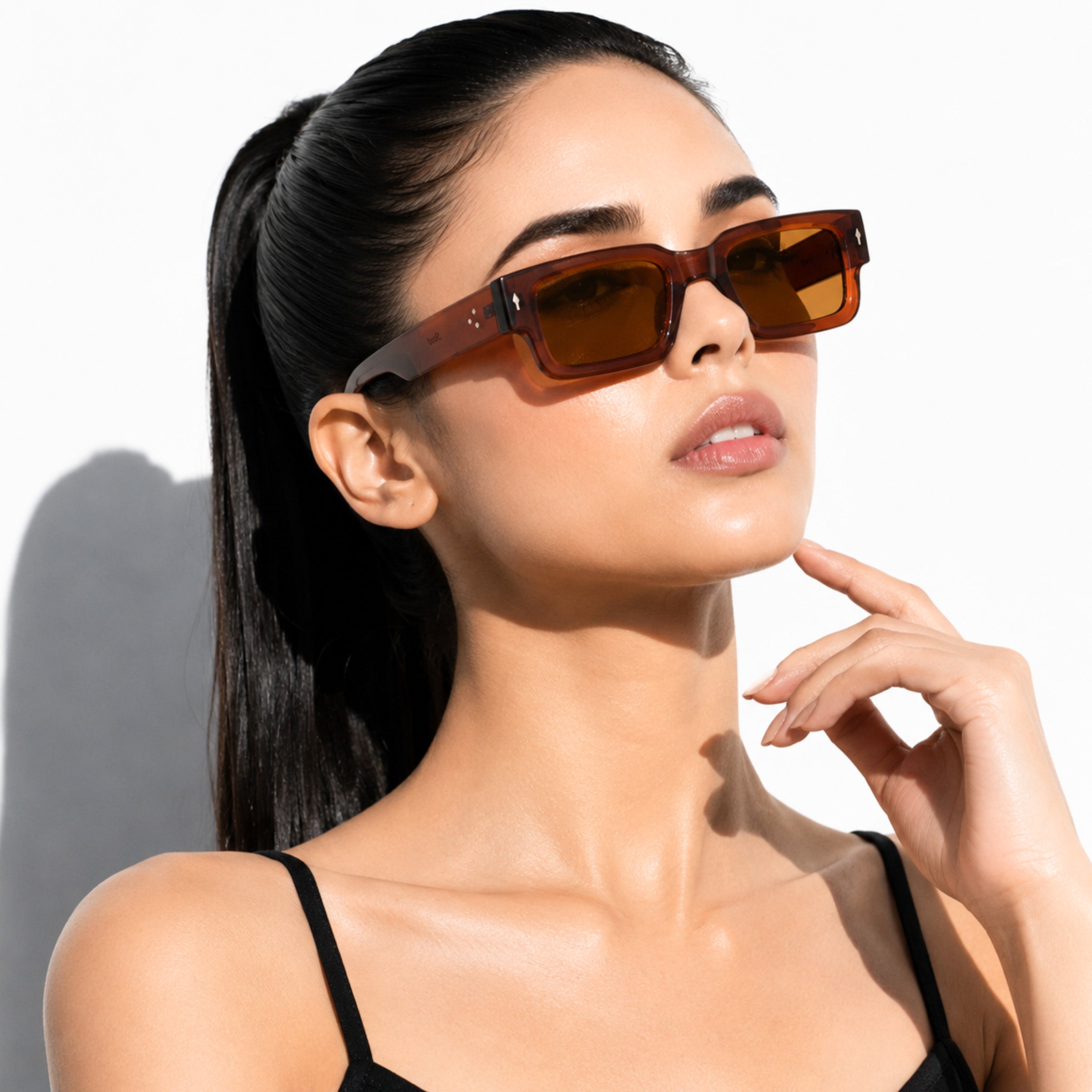 Stood Narrow Square Brown UV Protection Sunglasses For Men & Women Stylish – SG-STD0014-C5