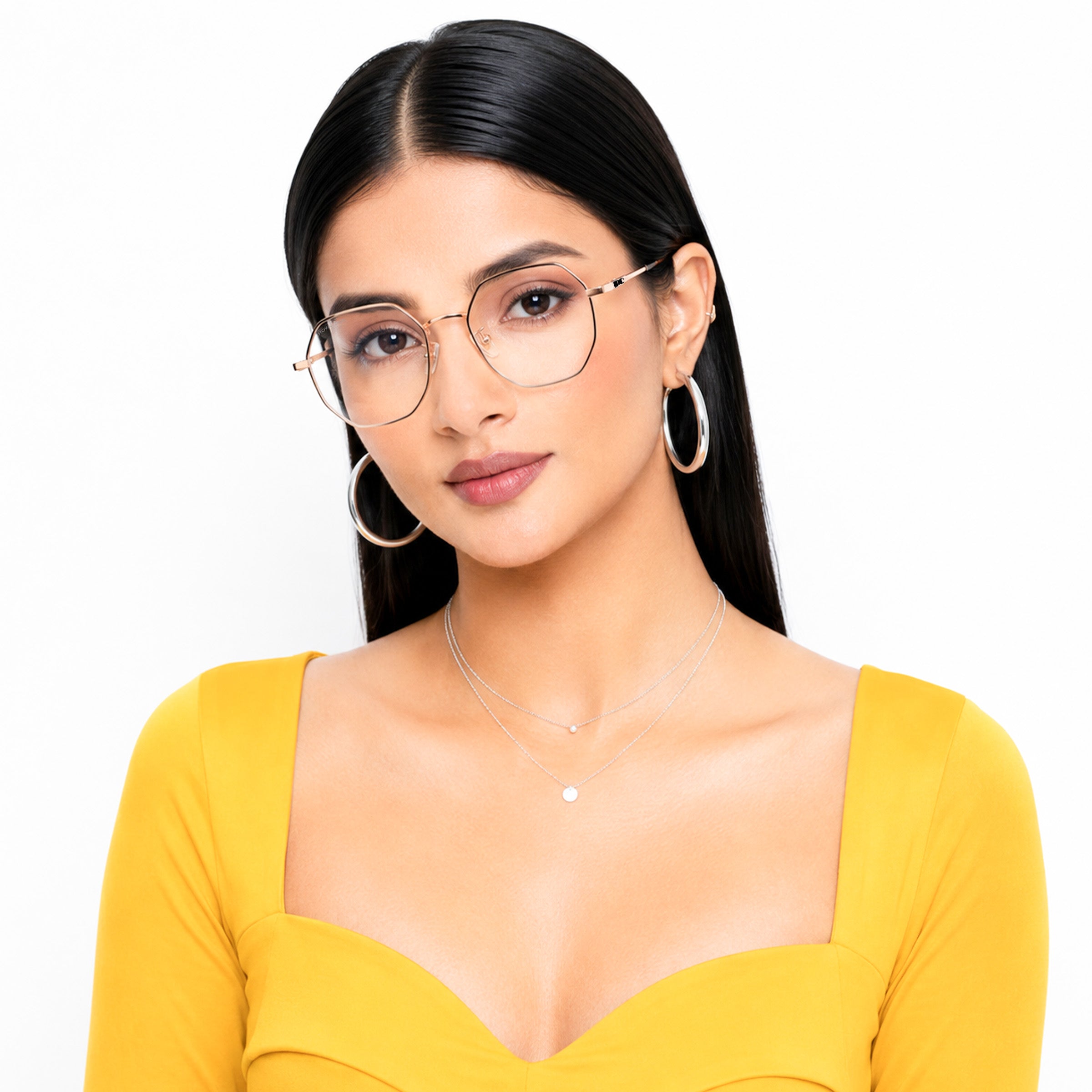 Royal Son Hexagonal Blue Ray Cut Men Women Eye Glasses - SF0019-C4