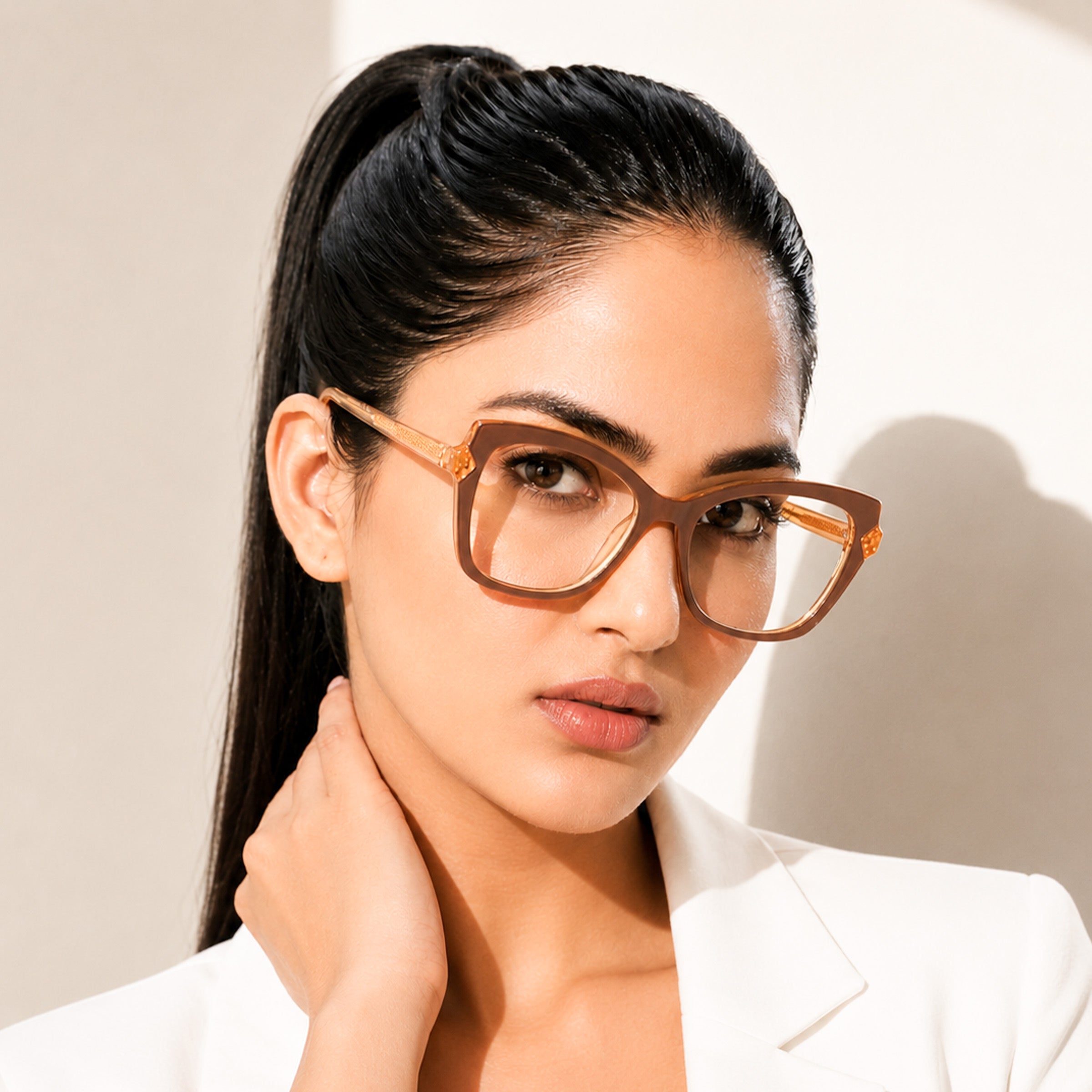 PERKEY Full Rim Cat Eye-Oversized  Spectacles Frames Women - OPTL005-C1