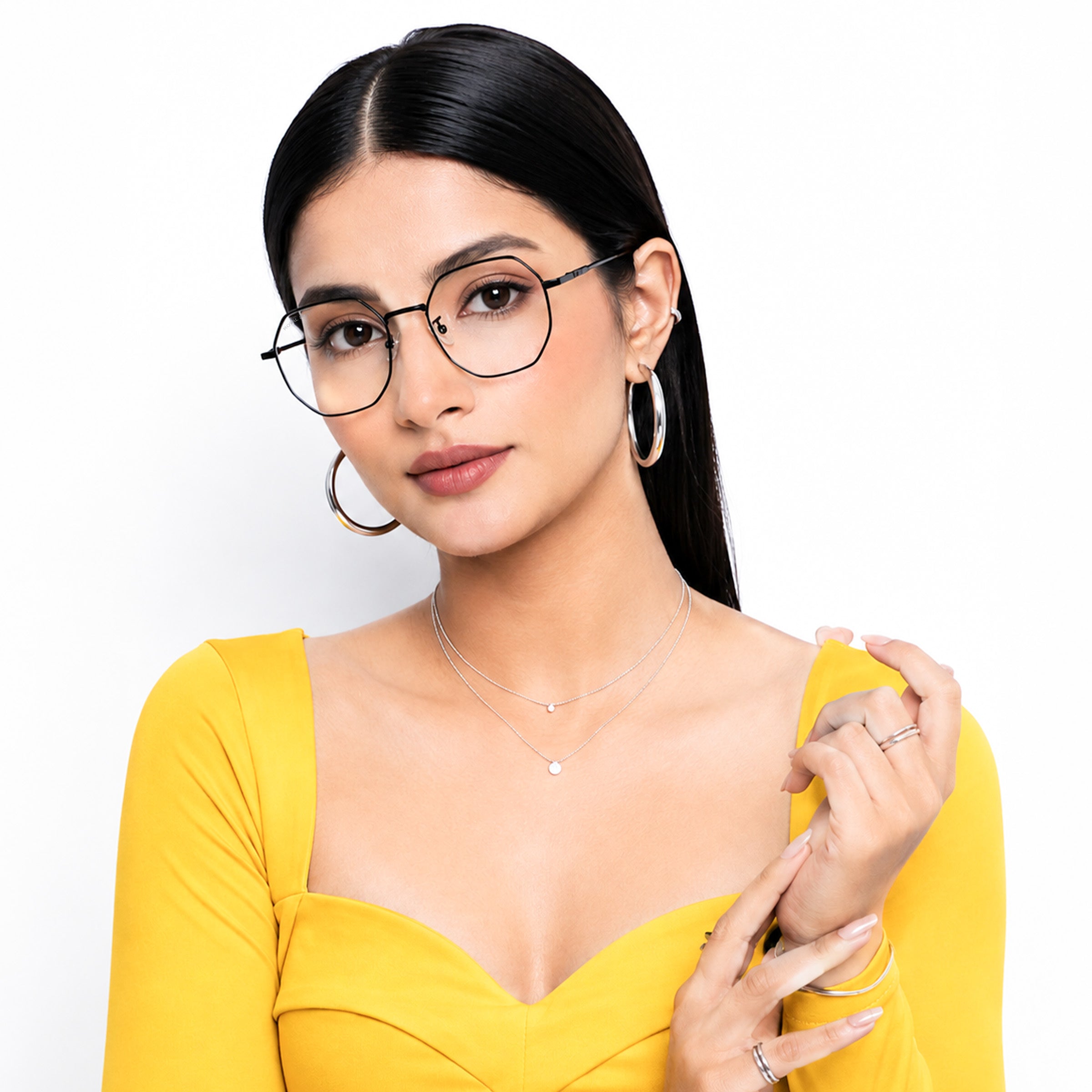 Royal Son Hexagonal Blue Ray Cut Men Women Eye Glasses - SF0019-C1