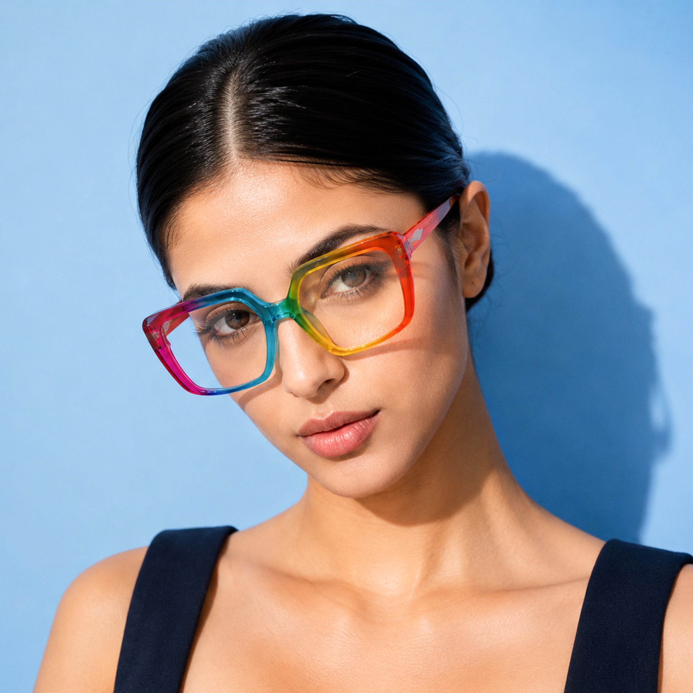 PERKEY Full Rim Square-Oversized Blue Light Blocking glasses Spectacles Frames Men Women - OPTL007-C3